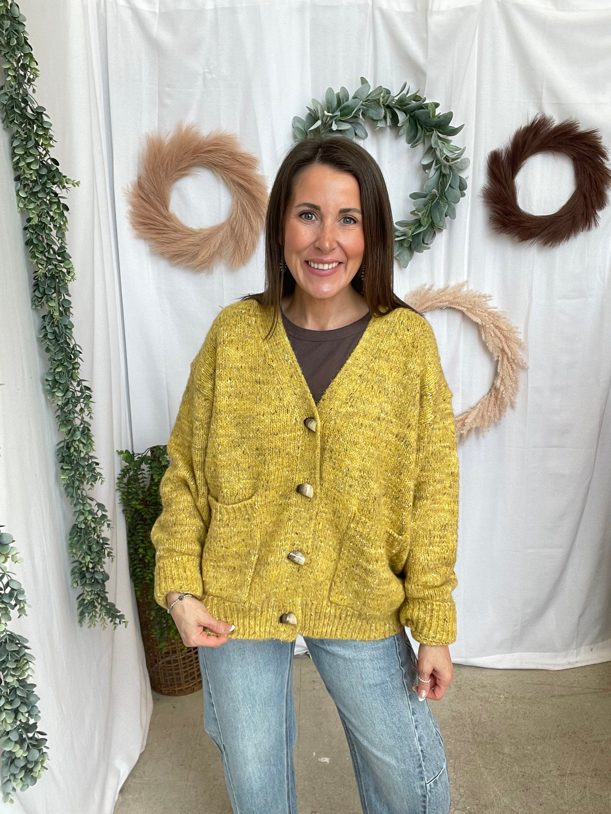 Mel Mustard Marled Cardigan-Cardigans-cotierra-The Silo Boutique, Women's Fashion Boutique Located in Warren and Grand Forks North Dakota