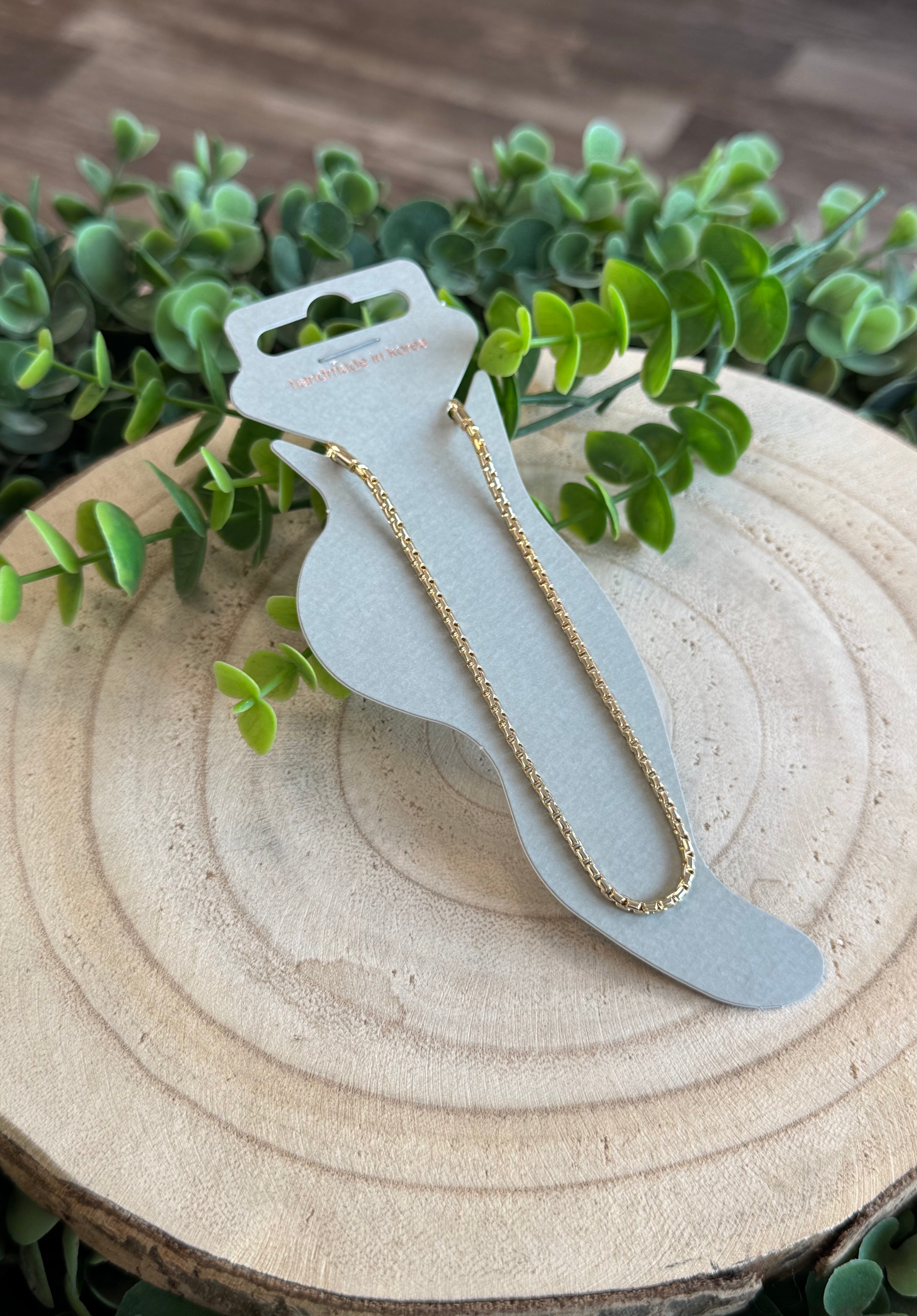 Box Chain Ankle Bracelet-Ankle Bracelets-Fame-The Silo Boutique, Women's Fashion Boutique Located in Warren and Grand Forks North Dakota