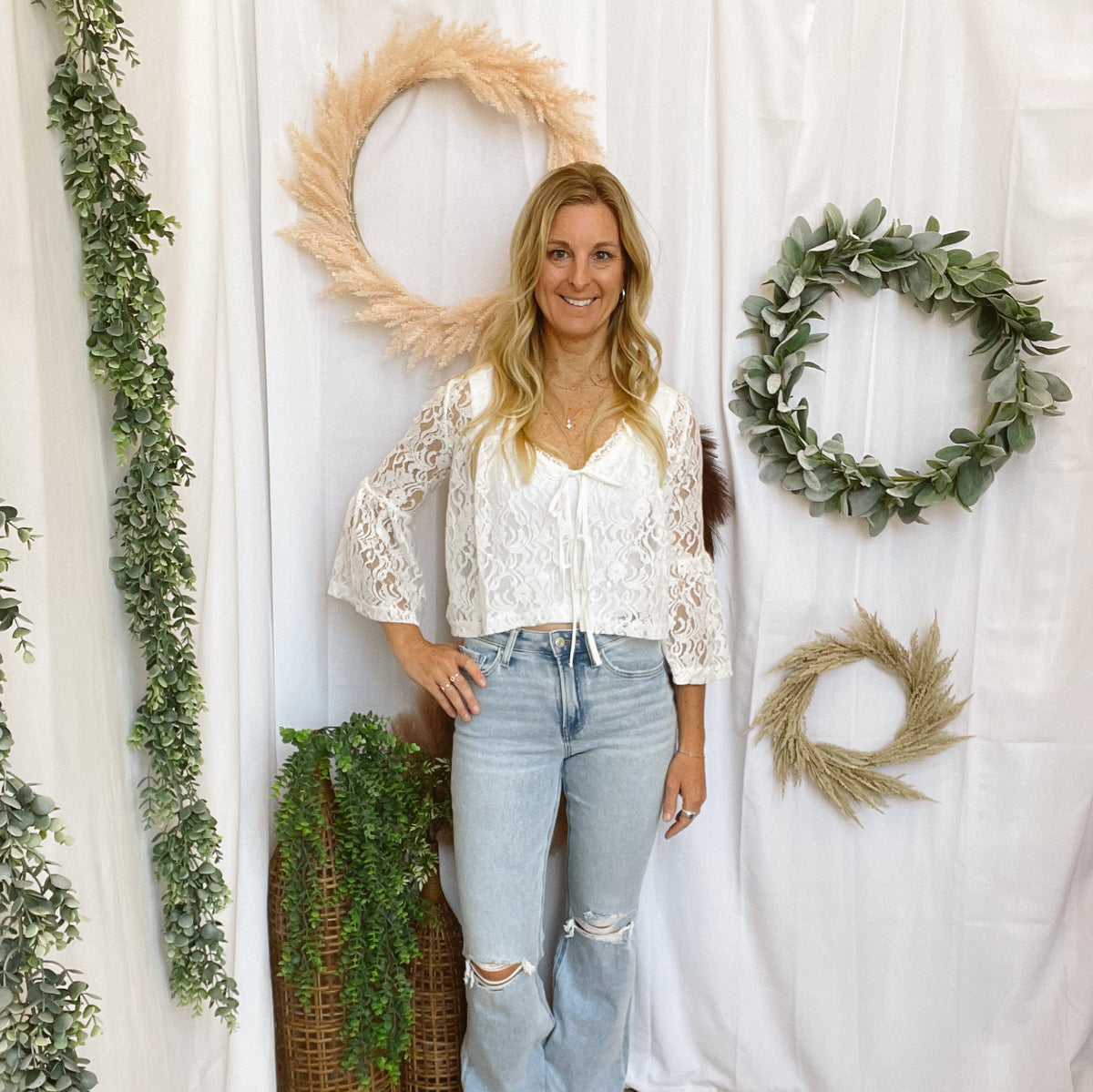 Sweet Magnolia Lace Top-Long Sleeve Tops-blakeley-The Silo Boutique, Women's Fashion Boutique Located in Warren and Grand Forks North Dakota