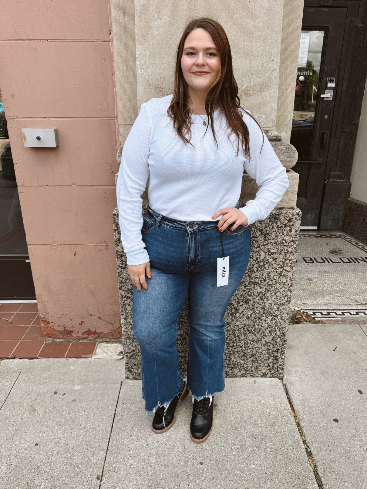 Mica Moscato High Rise Crop Flare Jeans-Jeans-mica-The Silo Boutique, Women's Fashion Boutique Located in Warren and Grand Forks North Dakota