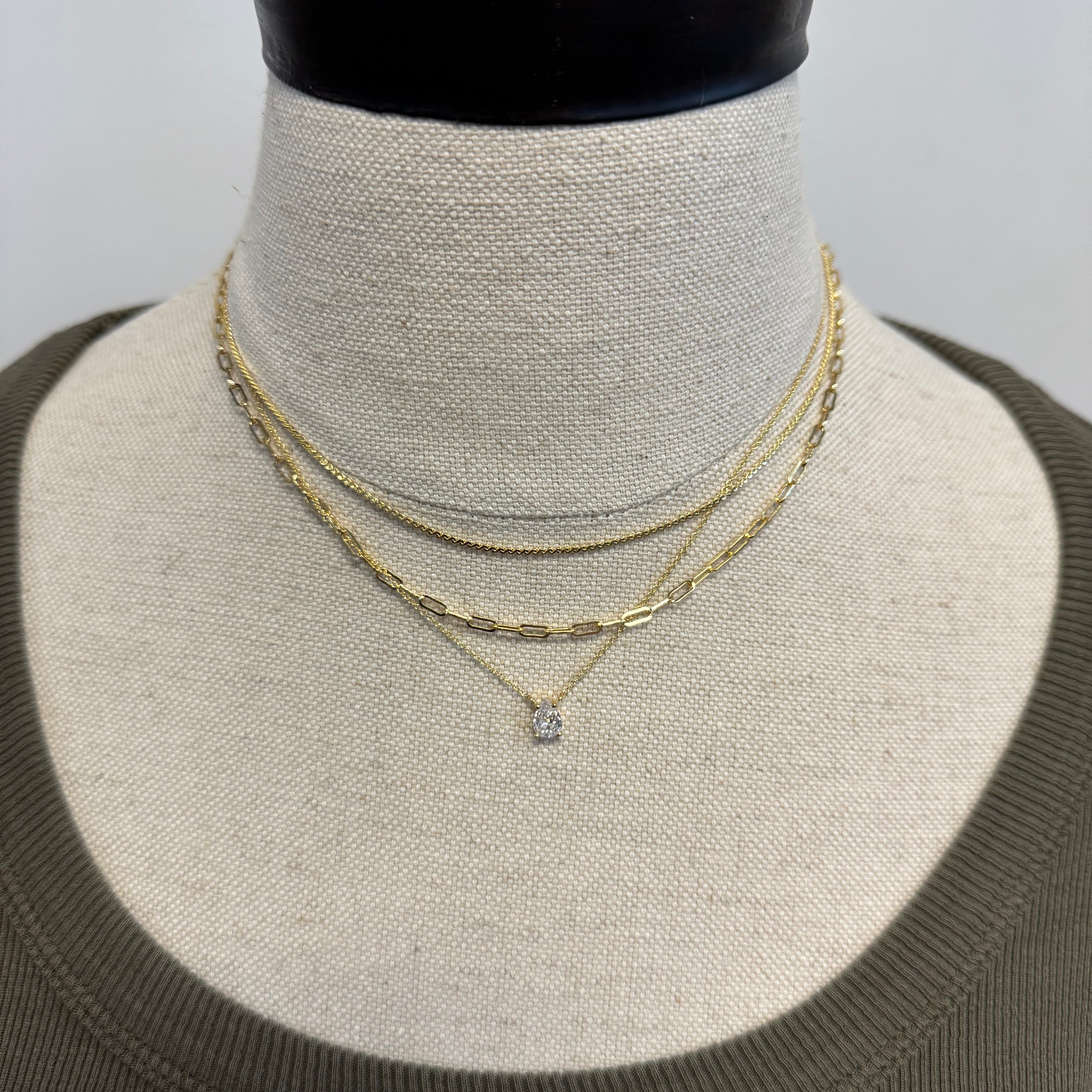 Tear Trio Necklace-Necklaces-fame-The Silo Boutique, Women's Fashion Boutique Located in Warren and Grand Forks North Dakota
