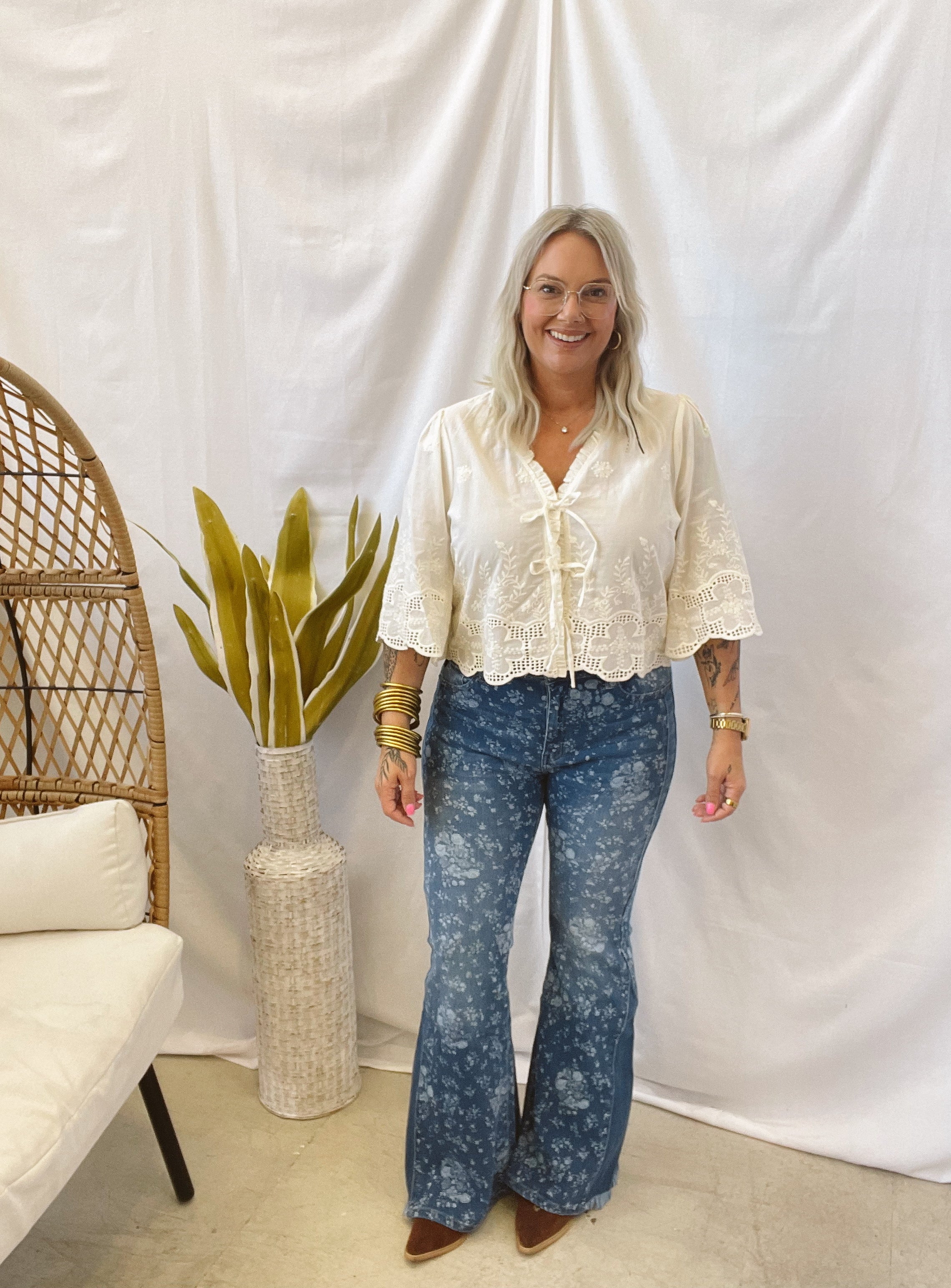 Kancan Floral Flare Jeans-Final Sale-Jeans-Kancan-The Silo Boutique, Women's Fashion Boutique Located in Warren and Grand Forks North Dakota