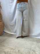 Risen Almond Palazzo Jeans-Jeans-risen-The Silo Boutique, Women's Fashion Boutique Located in Warren and Grand Forks North Dakota