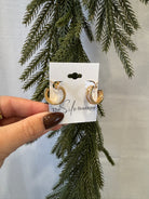 Gold Baguette Hoop Earrings-Earrings-Sensibling Corp.-The Silo Boutique, Women's Fashion Boutique Located in Warren and Grand Forks North Dakota