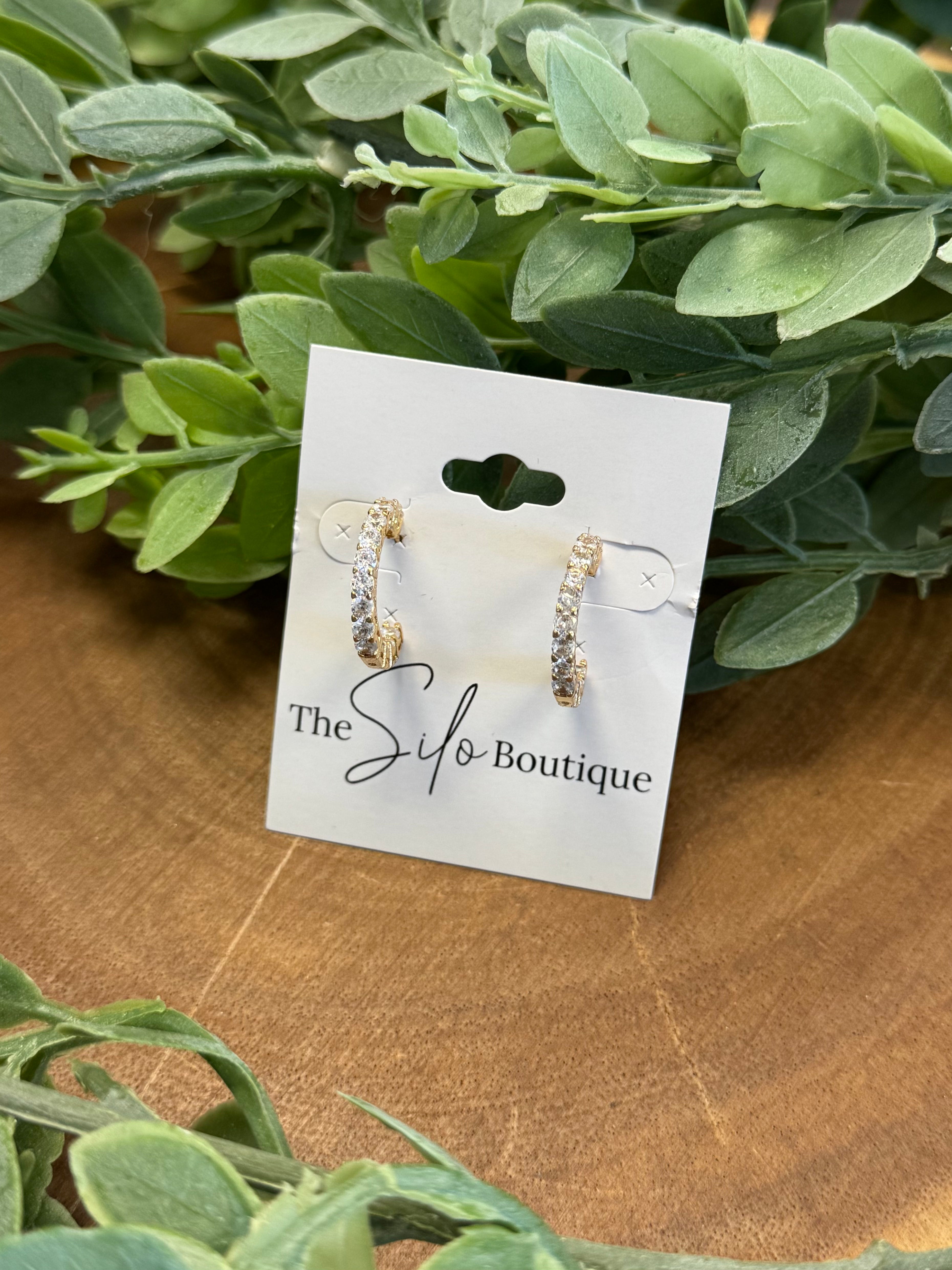 Charlie Gold Dipped CZ Earrings-Earrings-fame-The Silo Boutique, Women's Fashion Boutique Located in Warren and Grand Forks North Dakota