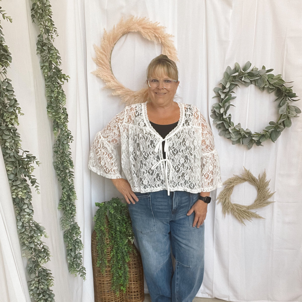 Sweet Magnolia Lace Top-Long Sleeve Tops-blakeley-The Silo Boutique, Women's Fashion Boutique Located in Warren and Grand Forks North Dakota