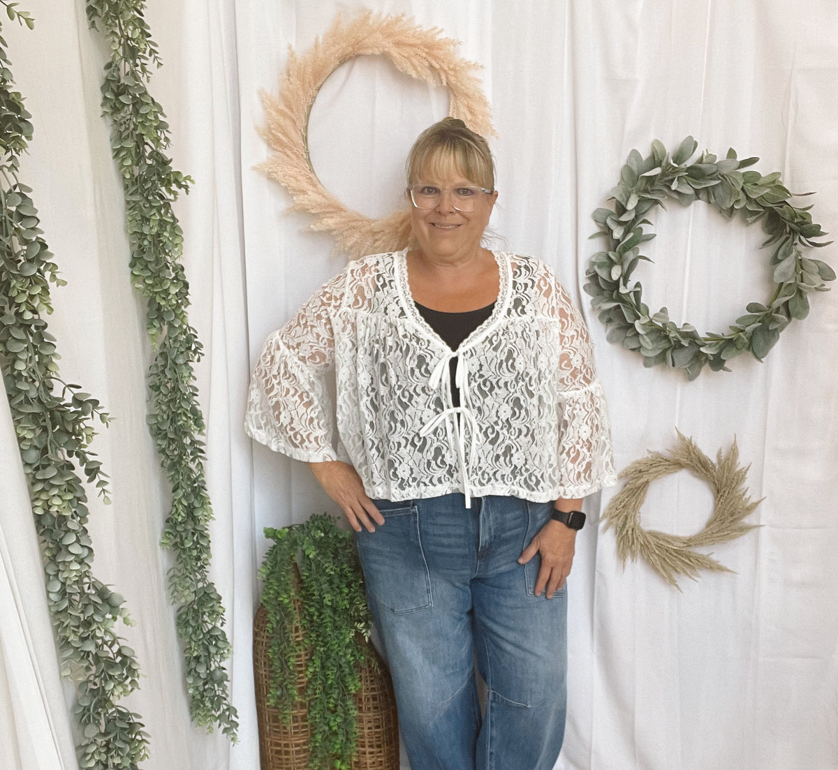 Sweet Magnolia Lace Top-Long Sleeve Tops-blakeley-The Silo Boutique, Women's Fashion Boutique Located in Warren and Grand Forks North Dakota