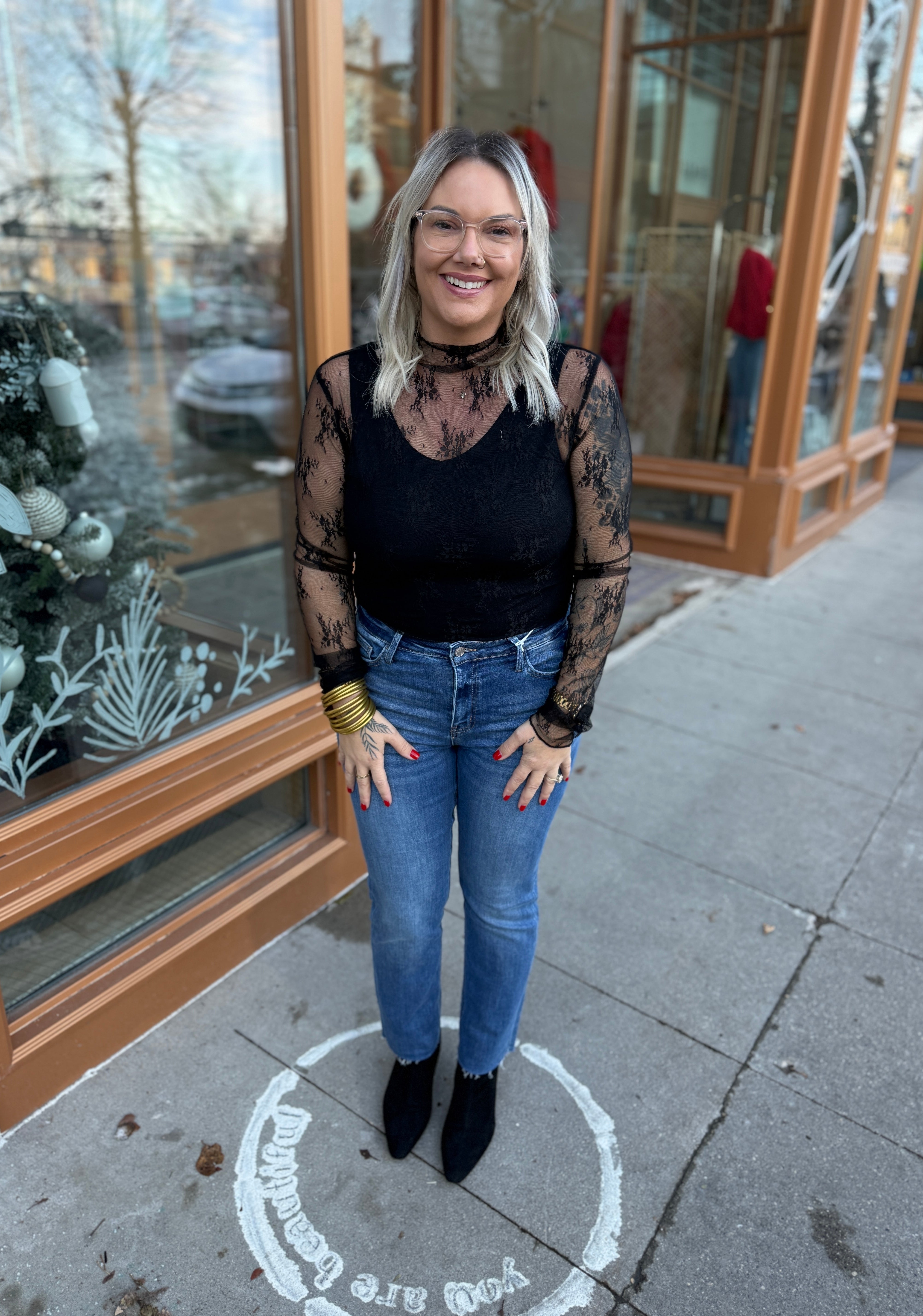 So Sweet Lace Long Sleeve Top-Long Sleeve Tops-sweet genisis-The Silo Boutique, Women's Fashion Boutique Located in Warren and Grand Forks North Dakota