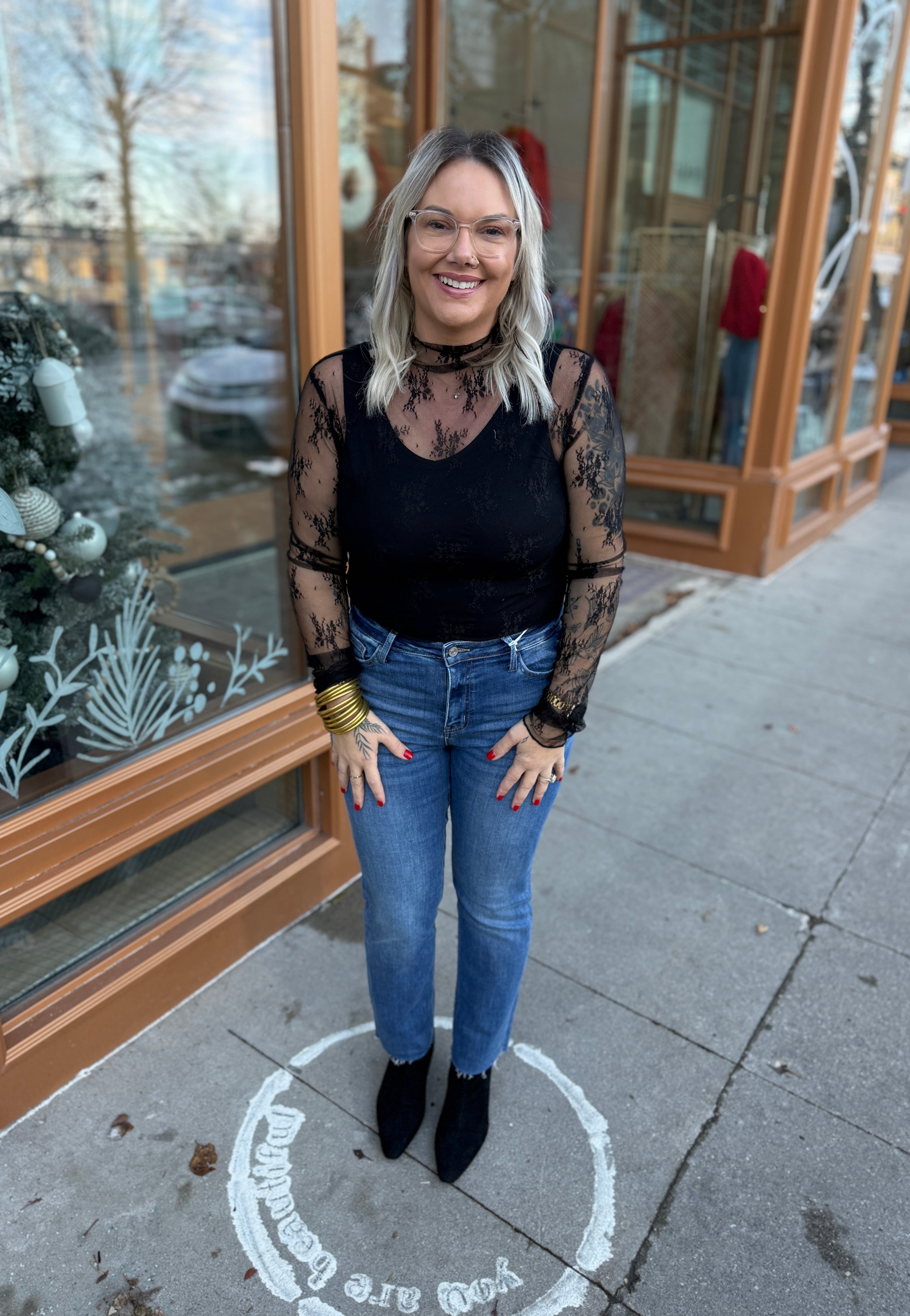 So Sweet Lace Long Sleeve Top-Long Sleeve Tops-sweet genisis-The Silo Boutique, Women's Fashion Boutique Located in Warren and Grand Forks North Dakota