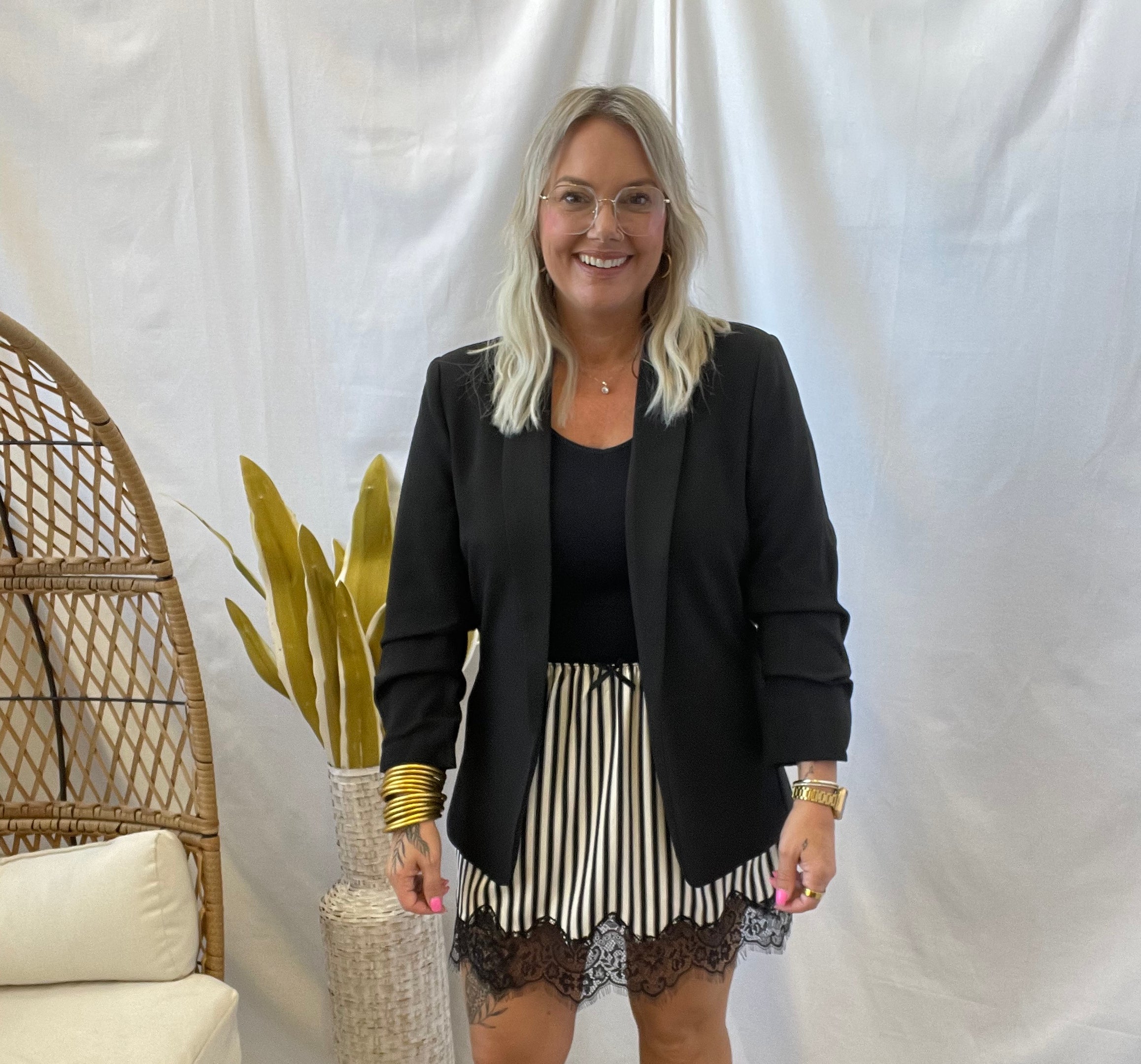 Black and White Striped Skirt-Skirts-eesome-The Silo Boutique, Women's Fashion Boutique Located in Warren and Grand Forks North Dakota