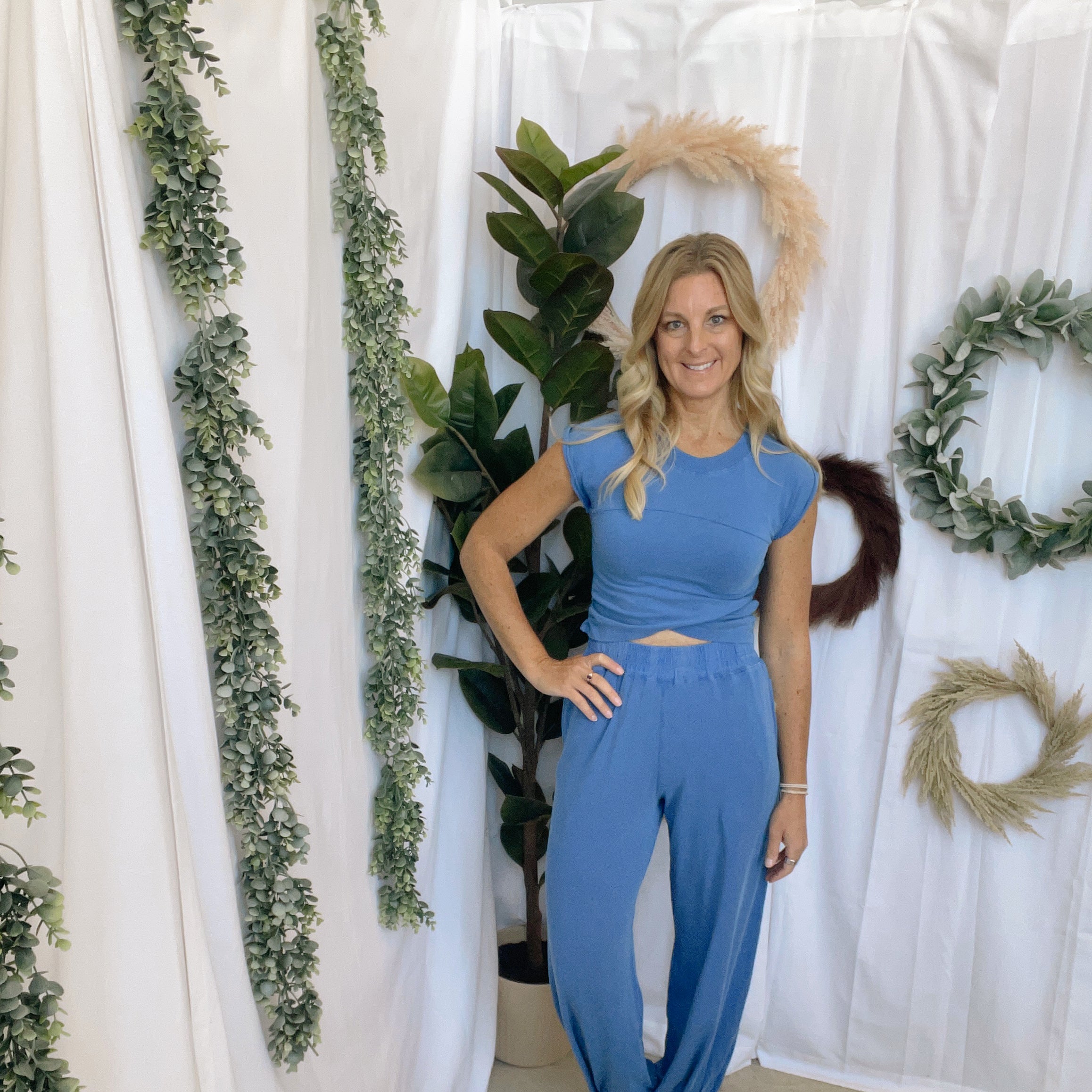 Mono B Tulip Set-Indigo-Outfit Sets-mono b-The Silo Boutique, Women's Fashion Boutique Located in Warren and Grand Forks North Dakota