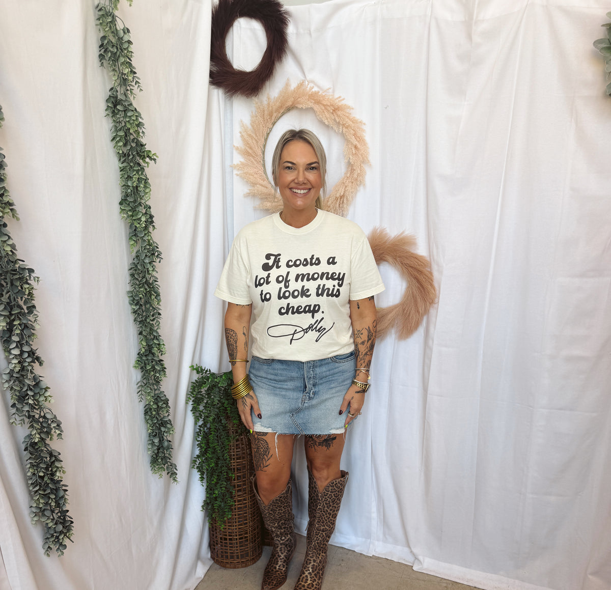 Cost a Lot Graphic Tee-Ivory-Graphic Tees-birdies-The Silo Boutique, Women's Fashion Boutique Located in Warren and Grand Forks North Dakota