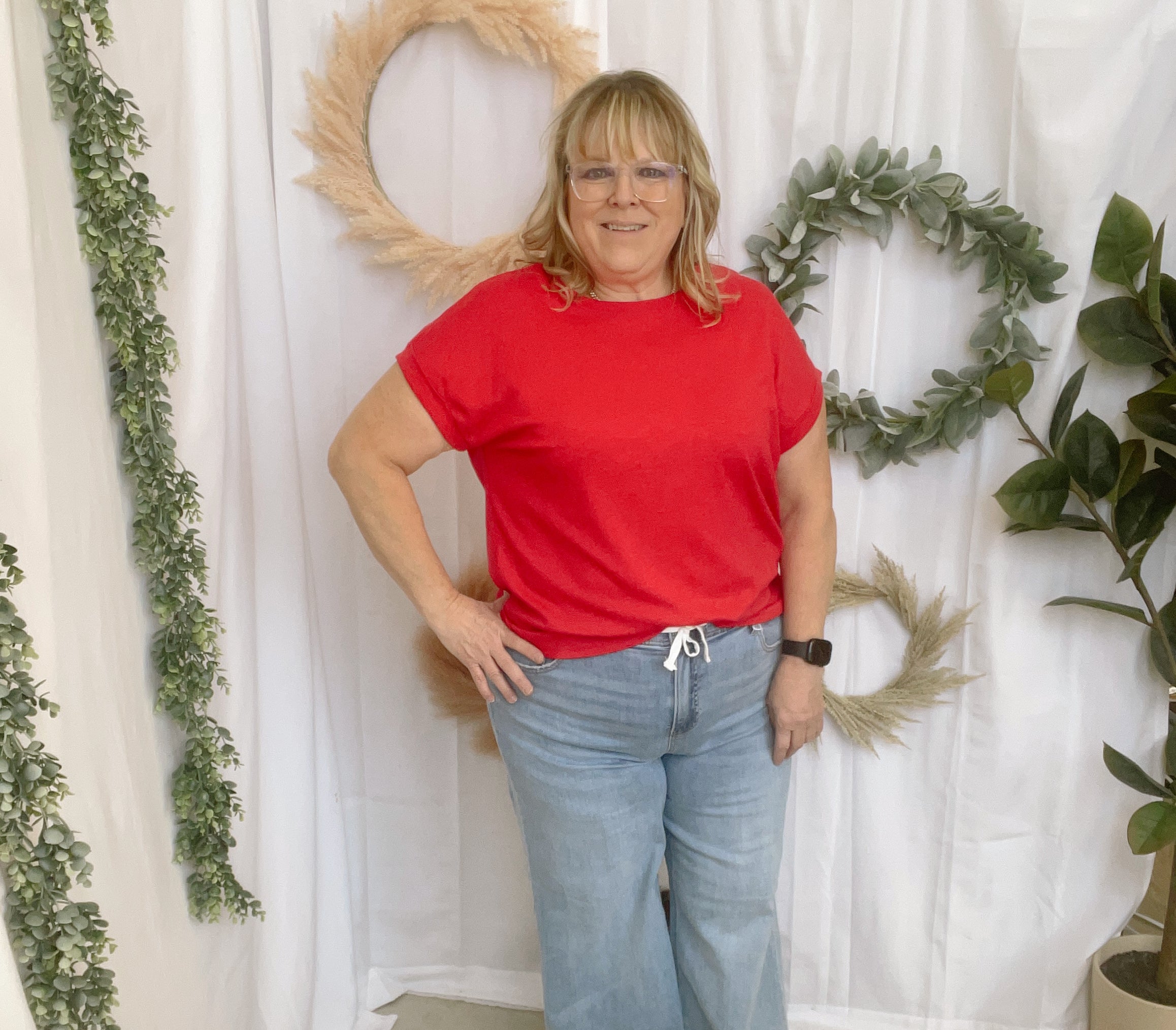 Kelly Slub Rolled Sleeve Tee-Short Sleeve Tops-Zenana-The Silo Boutique, Women's Fashion Boutique Located in Warren and Grand Forks North Dakota