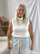 P Cill Cowl Tank Top-Cream-Tank Tops-p cill-The Silo Boutique, Women's Fashion Boutique Located in Warren and Grand Forks North Dakota