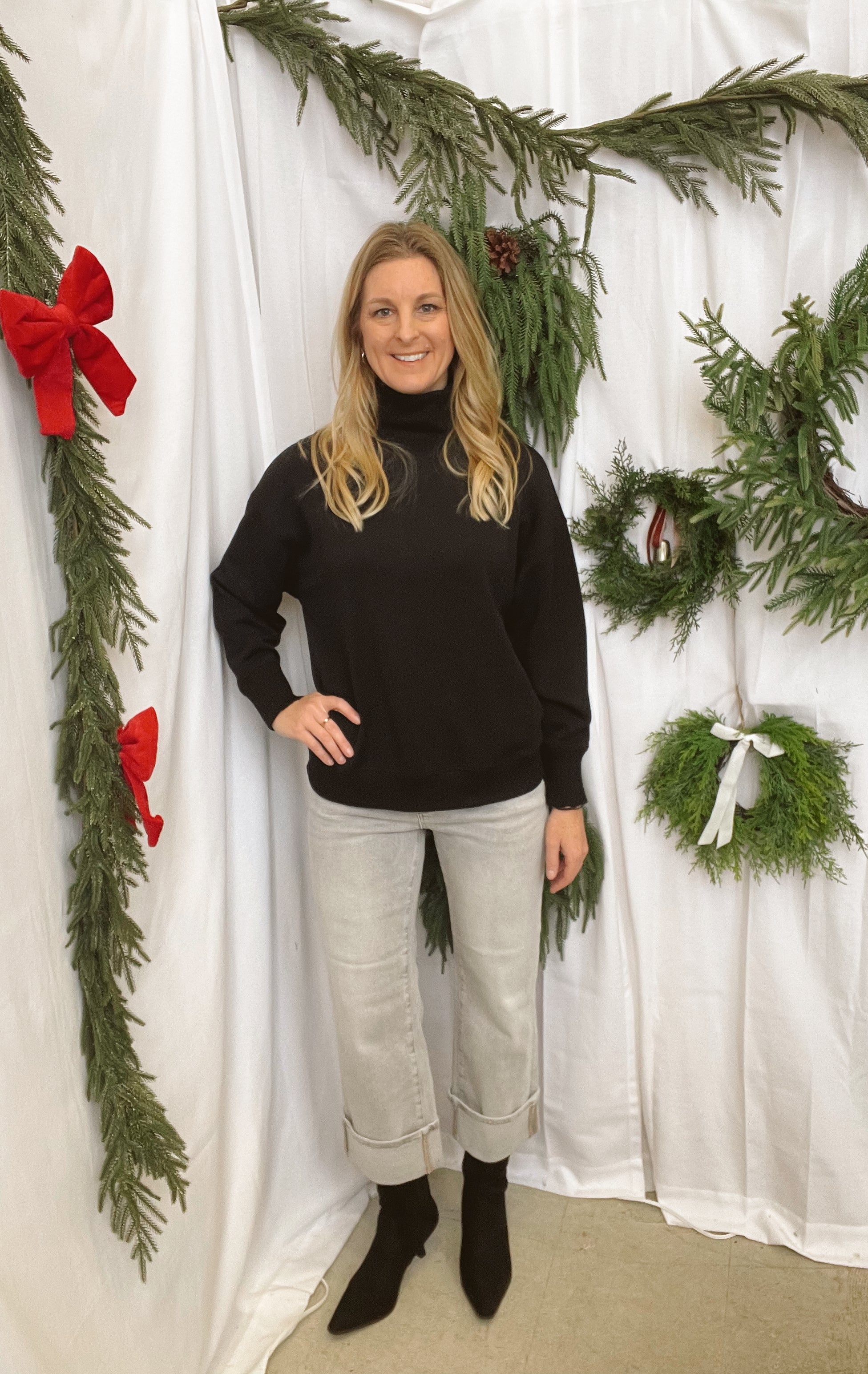 Modal Turtleneck Sweatshirt-Black-Sweatshirts-rae mode-The Silo Boutique, Women's Fashion Boutique Located in Warren and Grand Forks North Dakota