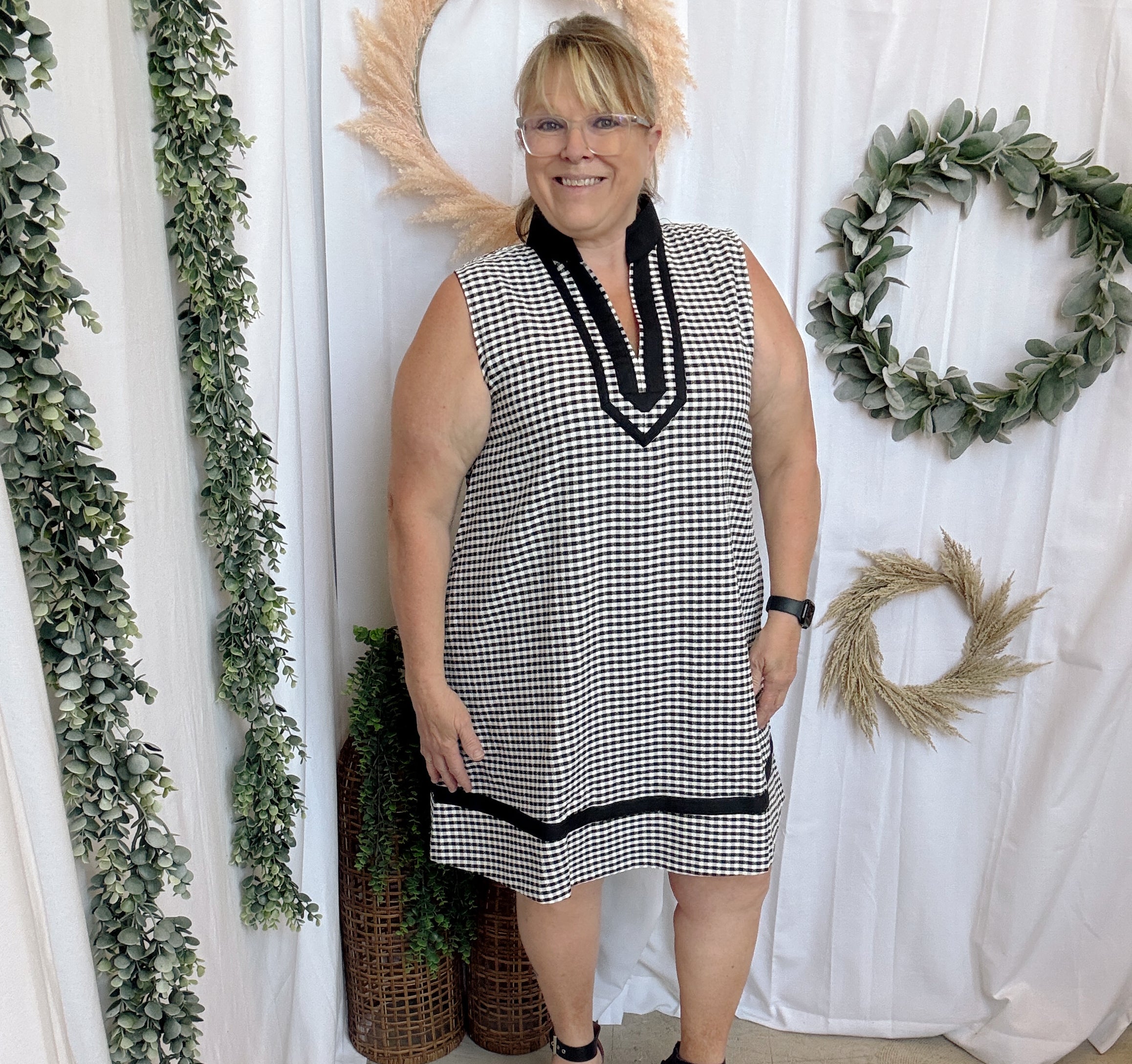 Kate Gingham Dress-Dresses-entro-The Silo Boutique, Women's Fashion Boutique Located in Warren and Grand Forks North Dakota