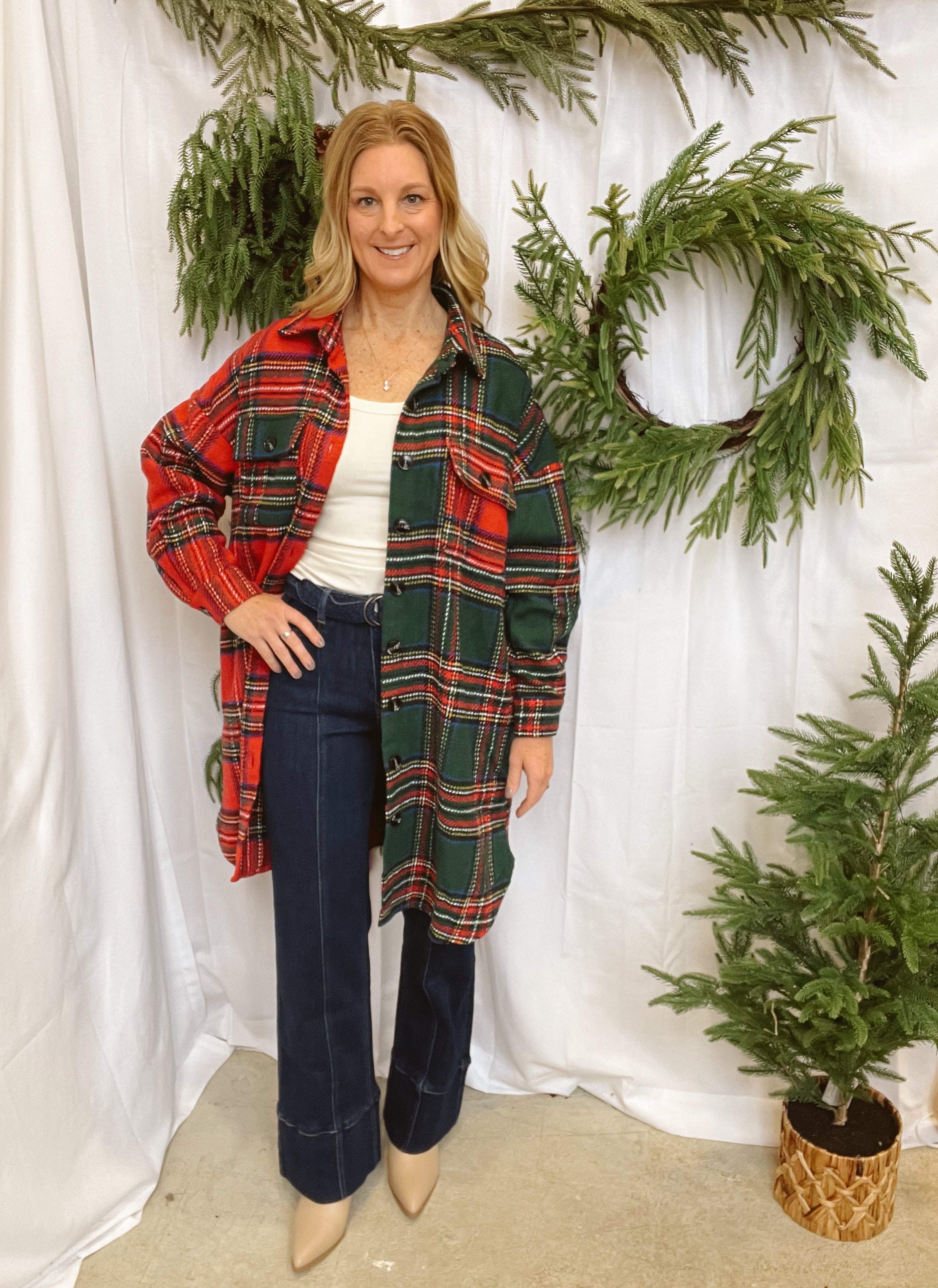 Jade Plaid Shacket-Final Sale-Cardigans-jade-The Silo Boutique, Women's Fashion Boutique Located in Warren and Grand Forks North Dakota