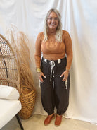 Midnight Striped Drawstring Jogger Pants-joggers-eesome-The Silo Boutique, Women's Fashion Boutique Located in Warren and Grand Forks North Dakota