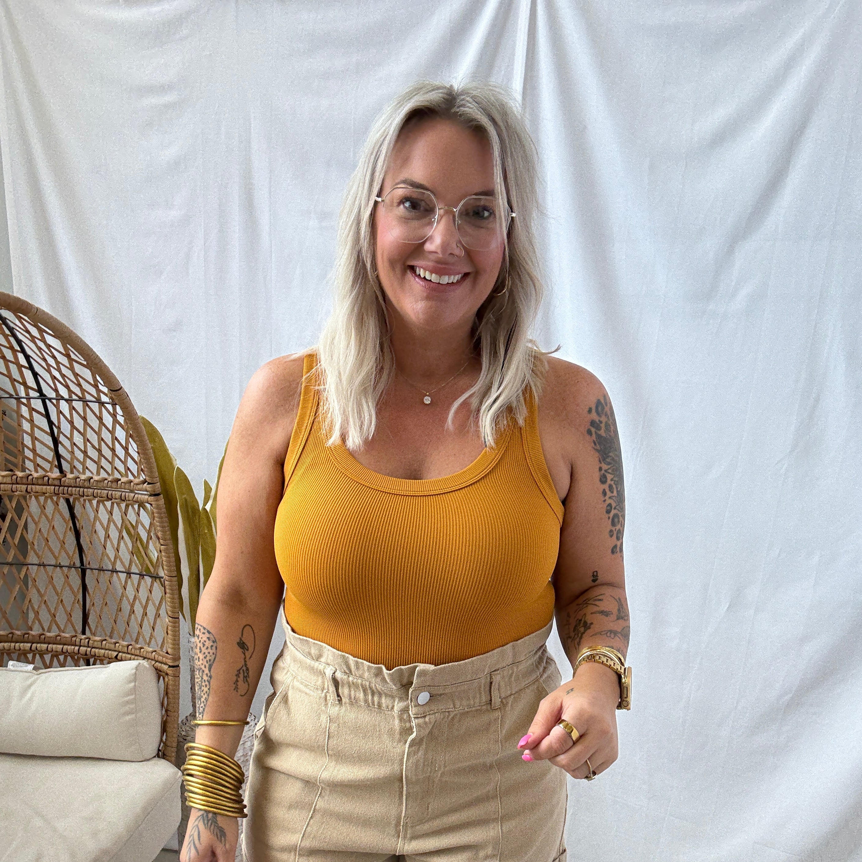 NikiBiki Tank Top-Ochre-Tank Tops-nikki bikki-The Silo Boutique, Women's Fashion Boutique Located in Warren and Grand Forks North Dakota