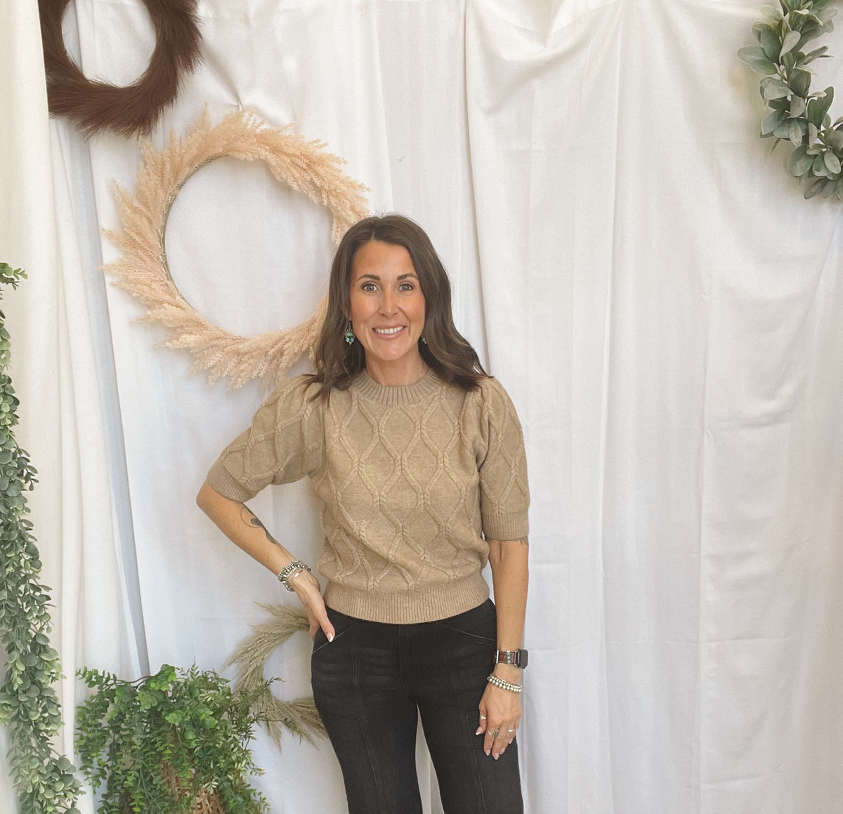Carla Ribbed Sweater-Tan-Sweaters-entro-The Silo Boutique, Women's Fashion Boutique Located in Warren and Grand Forks North Dakota