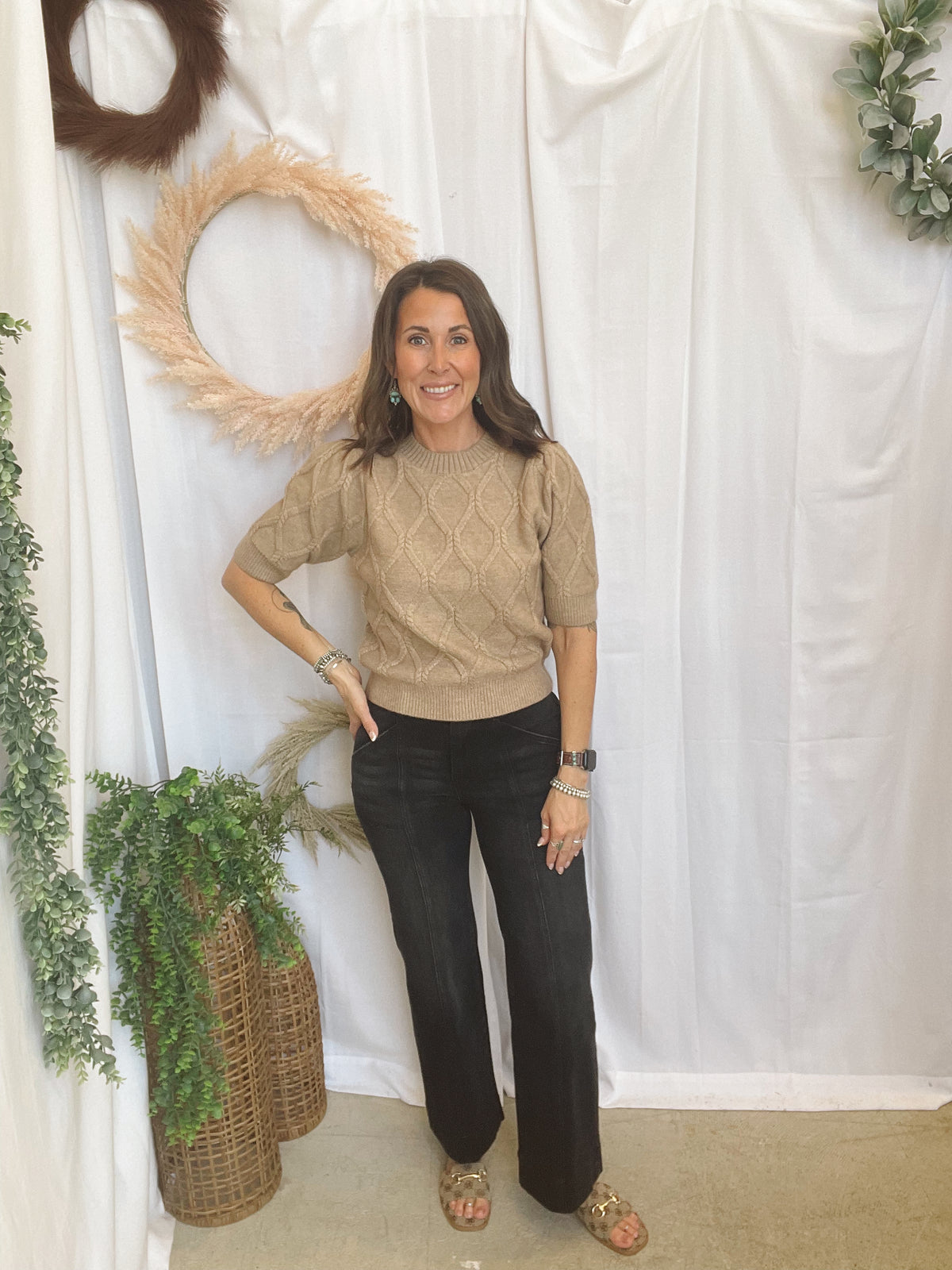 Carla Ribbed Sweater-Tan-Sweaters-entro-The Silo Boutique, Women's Fashion Boutique Located in Warren and Grand Forks North Dakota