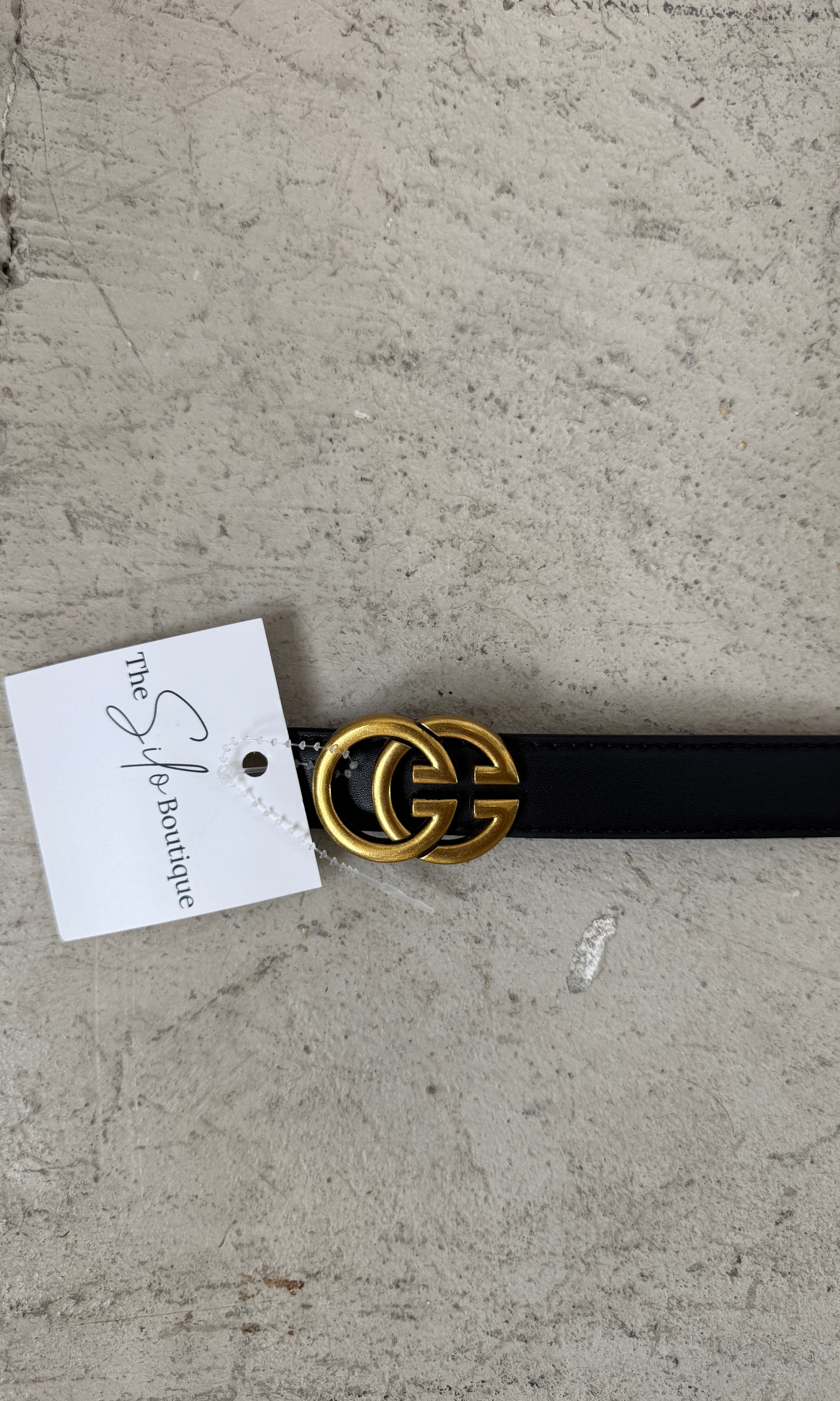 Dual Golden Belt-Black-Belts-Leto-The Silo Boutique, Women's Fashion Boutique Located in Warren and Grand Forks North Dakota