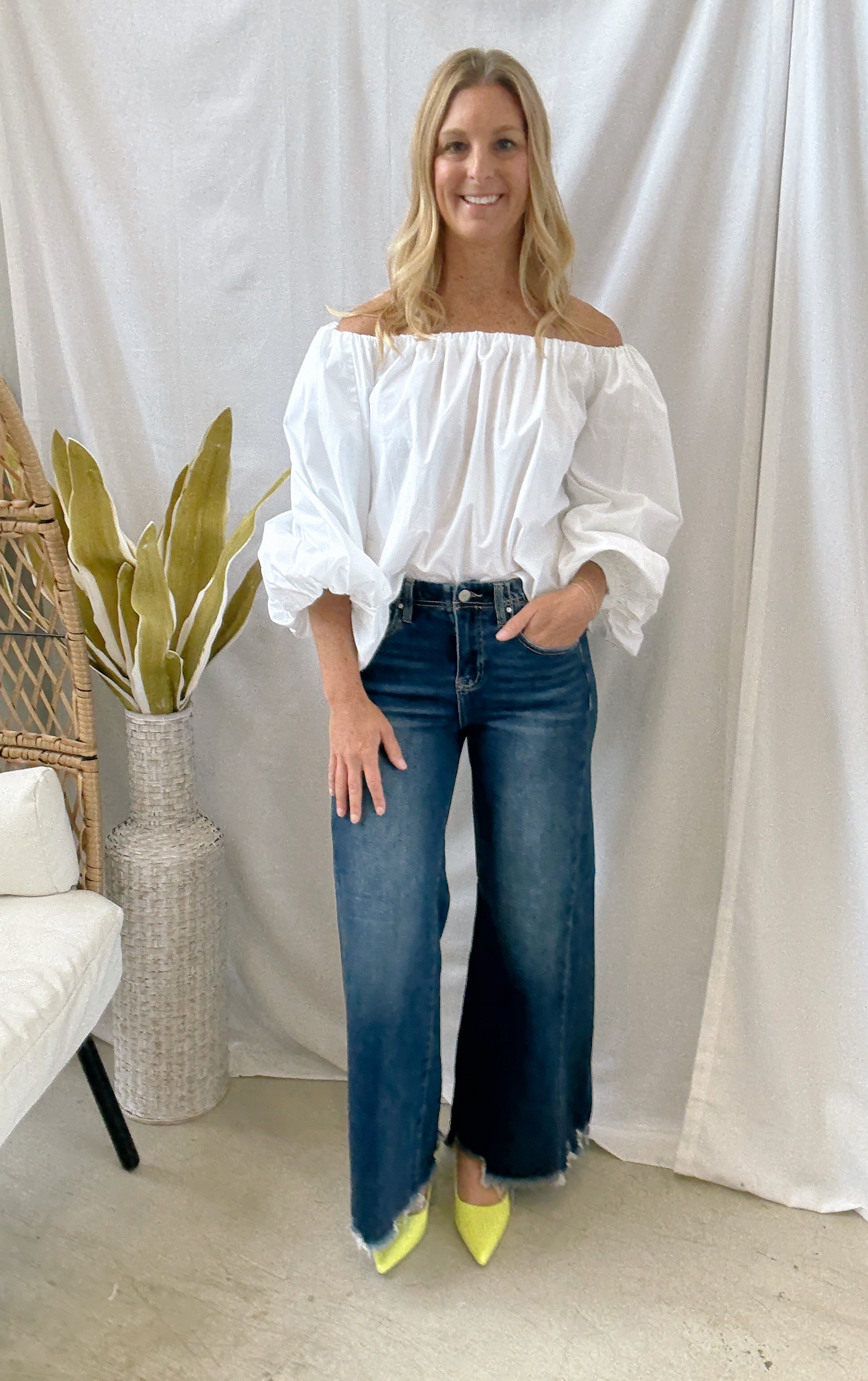 Risen Ankle Wide Leg Dark Jeans-Final Sale-Jeans-risen-The Silo Boutique, Women's Fashion Boutique Located in Warren and Grand Forks North Dakota