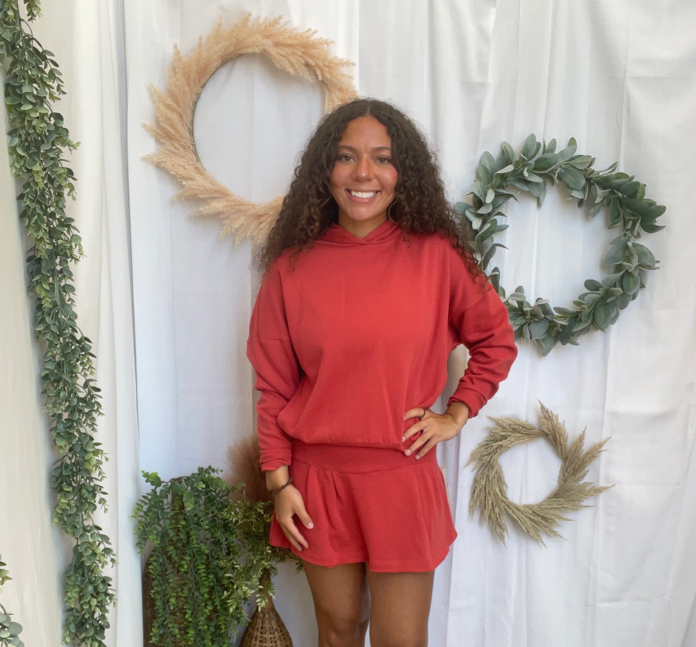 Mono B Icon Hoodie Set-Red-Outfit Sets-mono b-The Silo Boutique, Women's Fashion Boutique Located in Warren and Grand Forks North Dakota