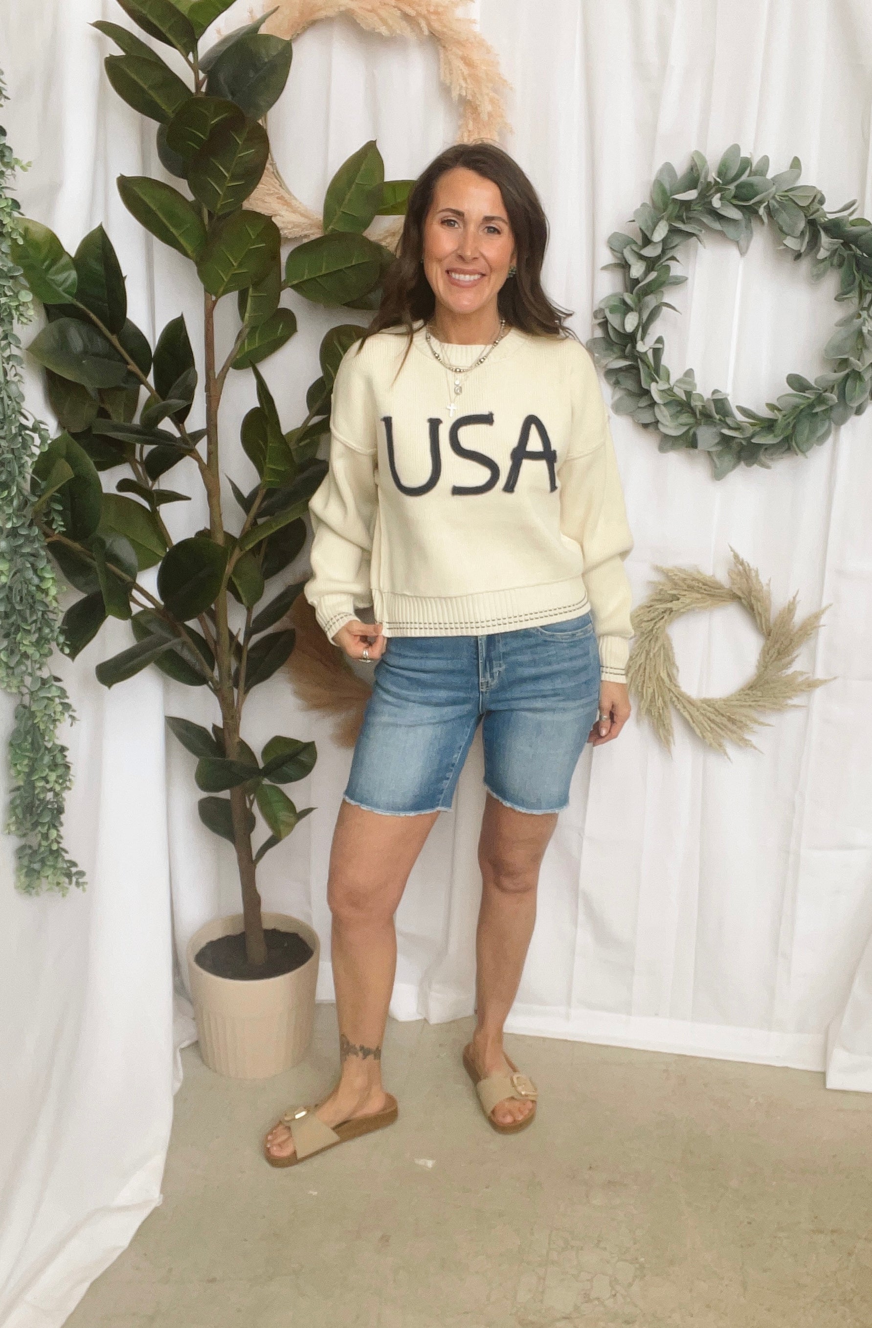 By Together USA Rope Sweater-Sweaters-by together-The Silo Boutique, Women's Fashion Boutique Located in Warren and Grand Forks North Dakota