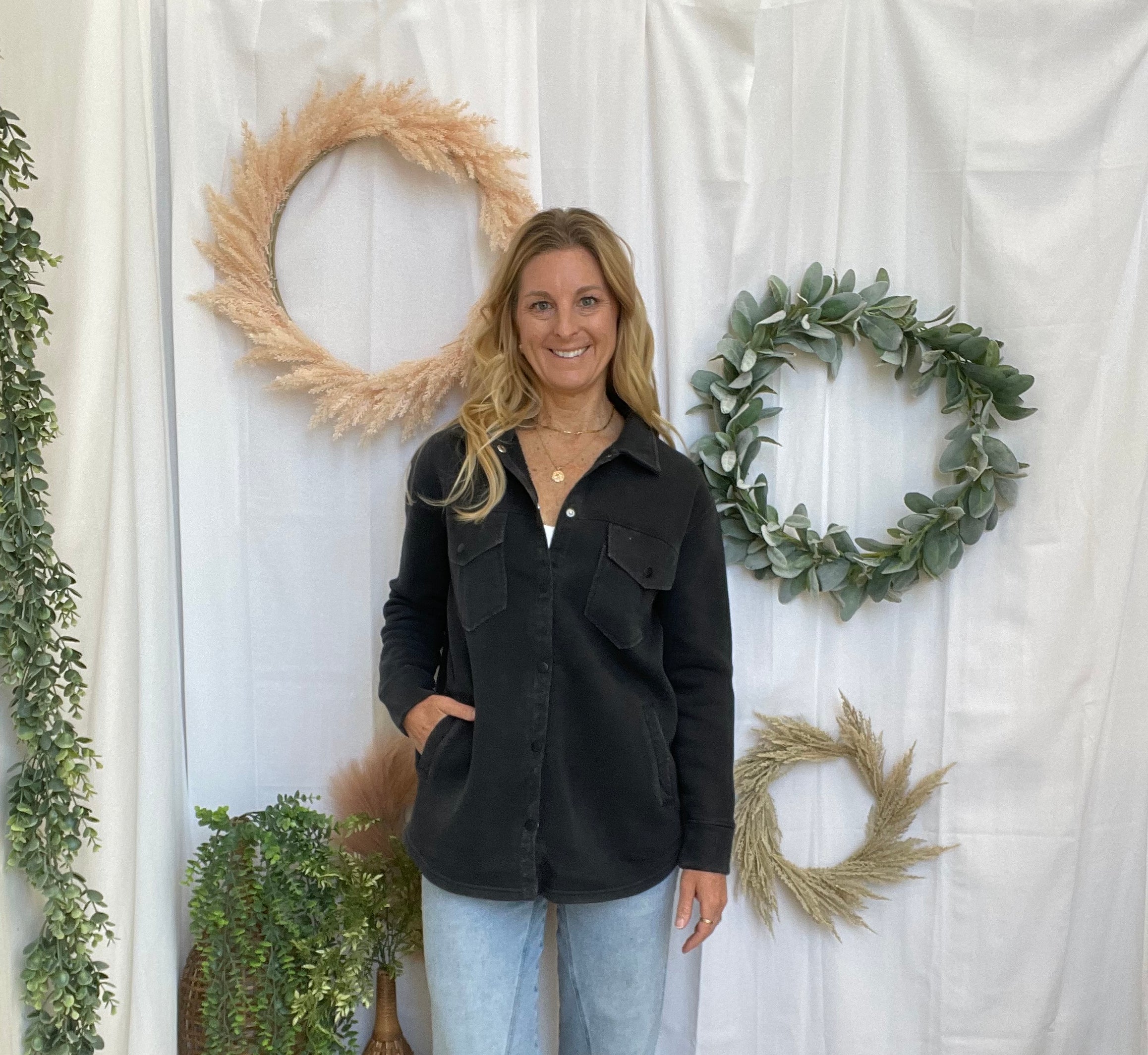 Mono B Snap Shacket-Black-Coats & Jackets-mono b-The Silo Boutique, Women's Fashion Boutique Located in Warren and Grand Forks North Dakota