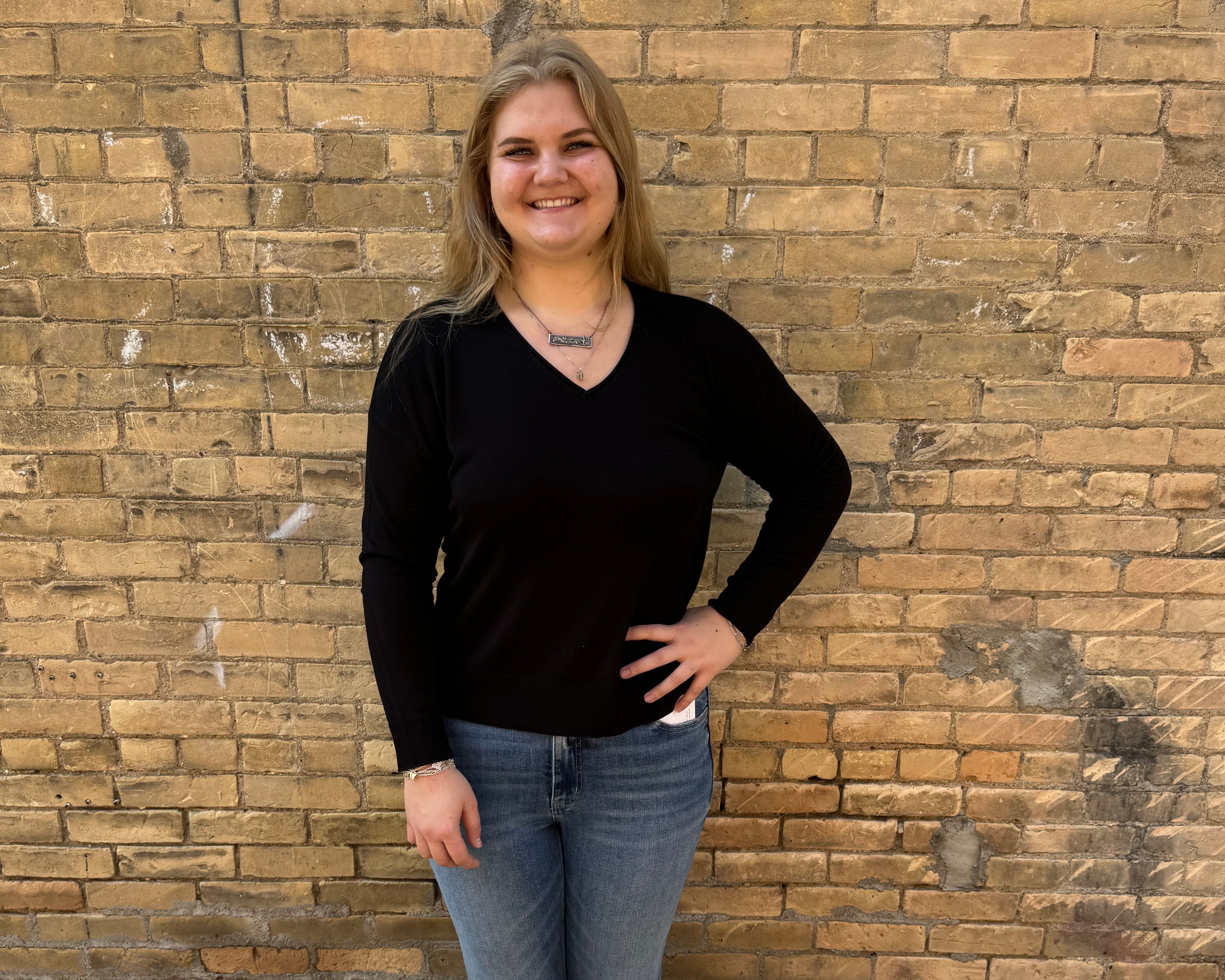 Cool V-Neck Long Sleeve Sweater-Black-Sweaters-be cool-The Silo Boutique, Women's Fashion Boutique Located in Warren and Grand Forks North Dakota