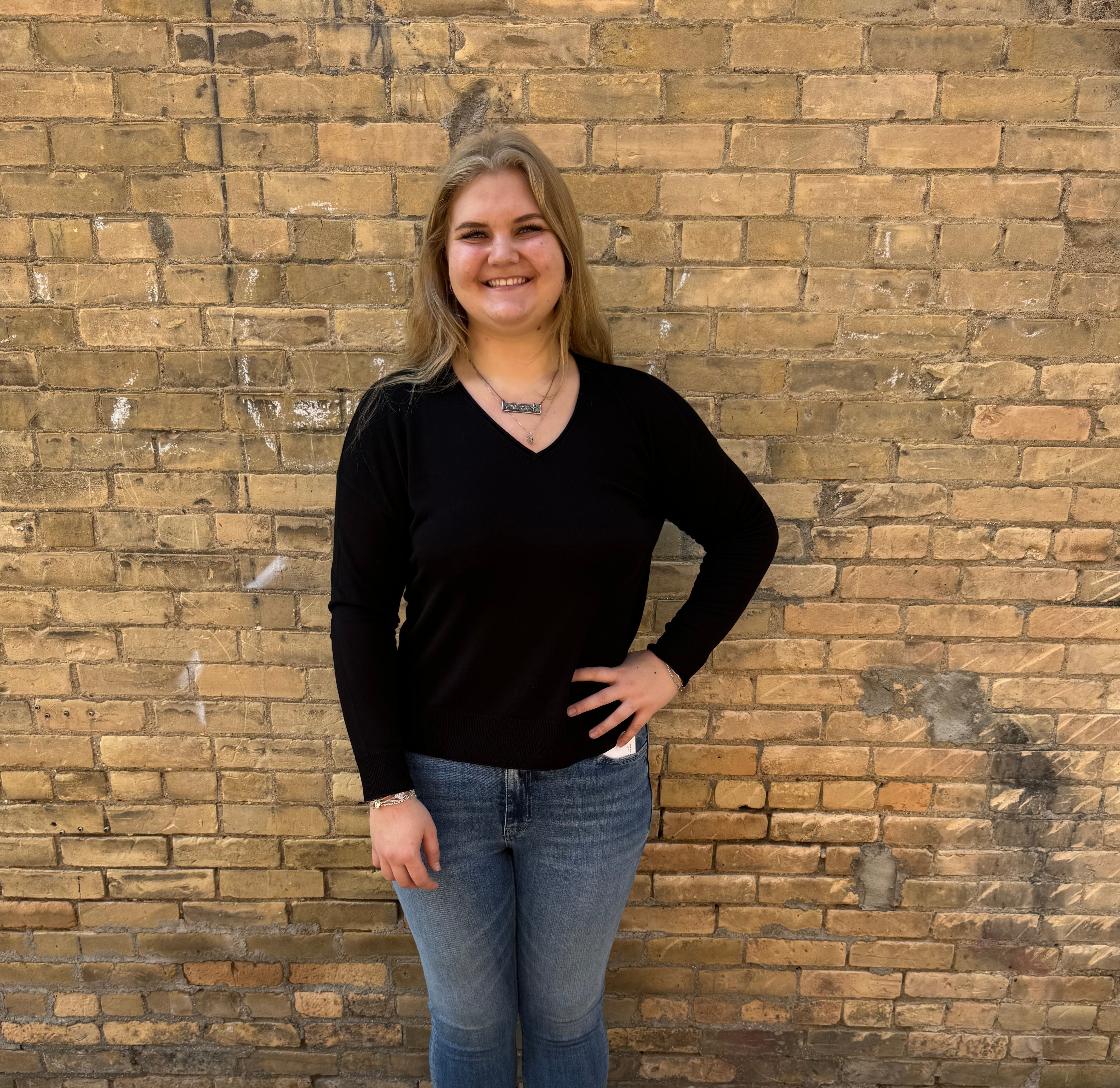 Cool V-Neck Long Sleeve Sweater-Black-Sweaters-be cool-The Silo Boutique, Women's Fashion Boutique Located in Warren and Grand Forks North Dakota