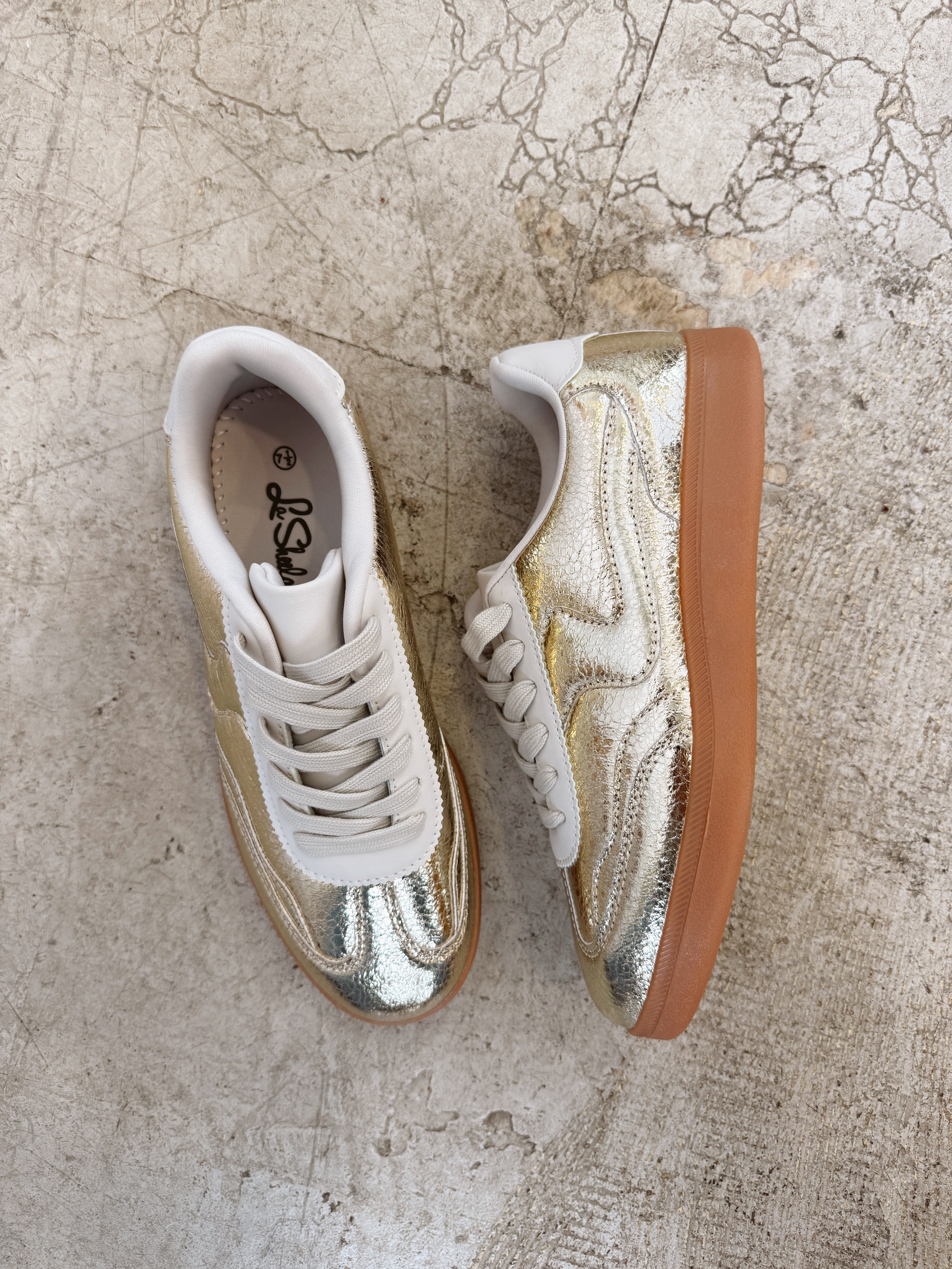 Gold Modern Sneakers-Sneakers-Forever Link-The Silo Boutique, Women's Fashion Boutique Located in Warren and Grand Forks North Dakota