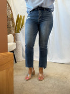 Mica Steel Stem Hem Blue Jeans-Jeans-mica-The Silo Boutique, Women's Fashion Boutique Located in Warren and Grand Forks North Dakota