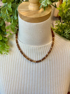 Kenze Brown Bead Necklace-Necklaces-kenze-The Silo Boutique, Women's Fashion Boutique Located in Warren and Grand Forks North Dakota
