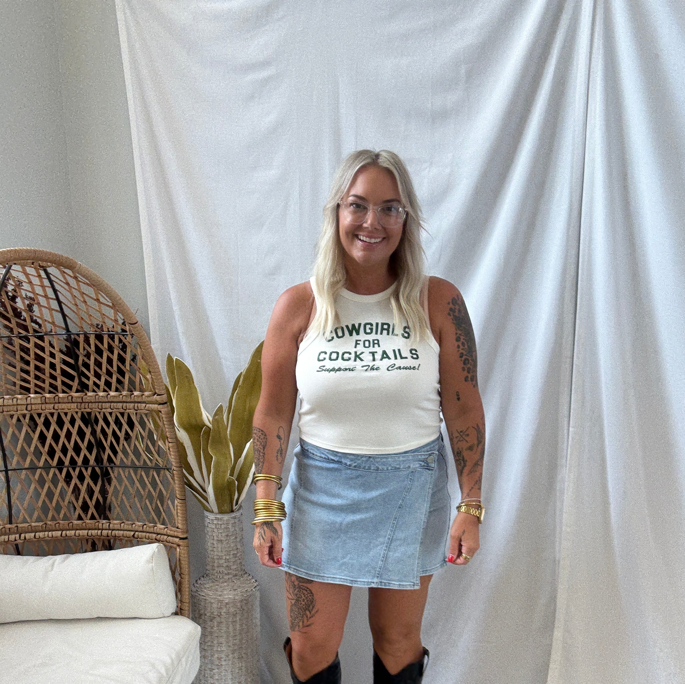 Risen Light Wash Skort-Skirts-risen-The Silo Boutique, Women's Fashion Boutique Located in Warren and Grand Forks North Dakota