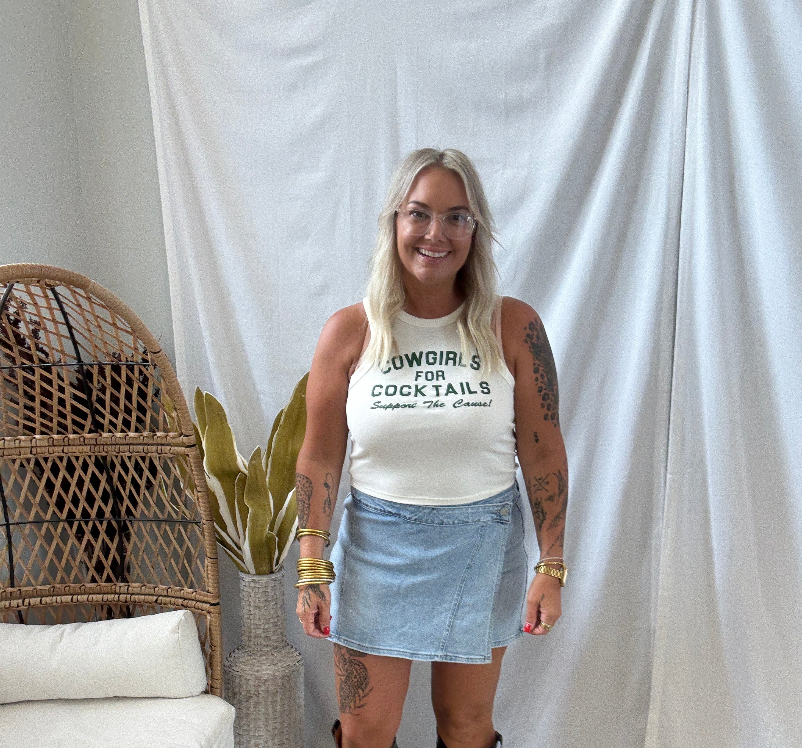 Risen Light Wash Skort-Skirts-risen-The Silo Boutique, Women's Fashion Boutique Located in Warren and Grand Forks North Dakota
