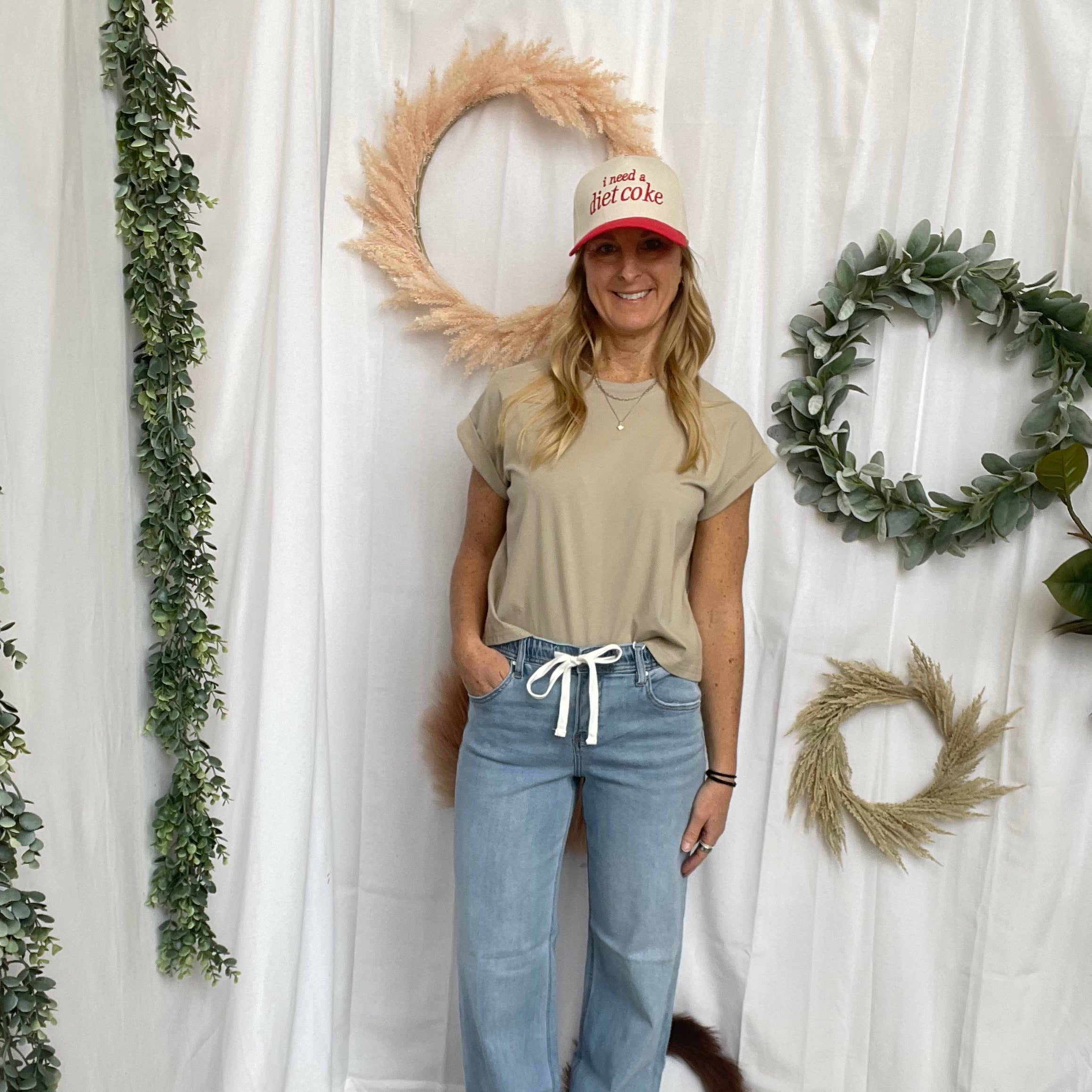 Risen Slouchy Wide Leg Drawstring Jeans-Jeans-risen-The Silo Boutique, Women's Fashion Boutique Located in Warren and Grand Forks North Dakota