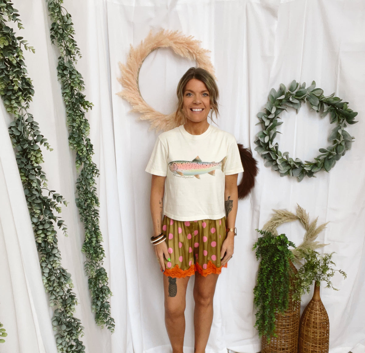 Rainbow Trout Tee-Graphic Tees-poppy and pine-The Silo Boutique, Women's Fashion Boutique Located in Warren and Grand Forks North Dakota