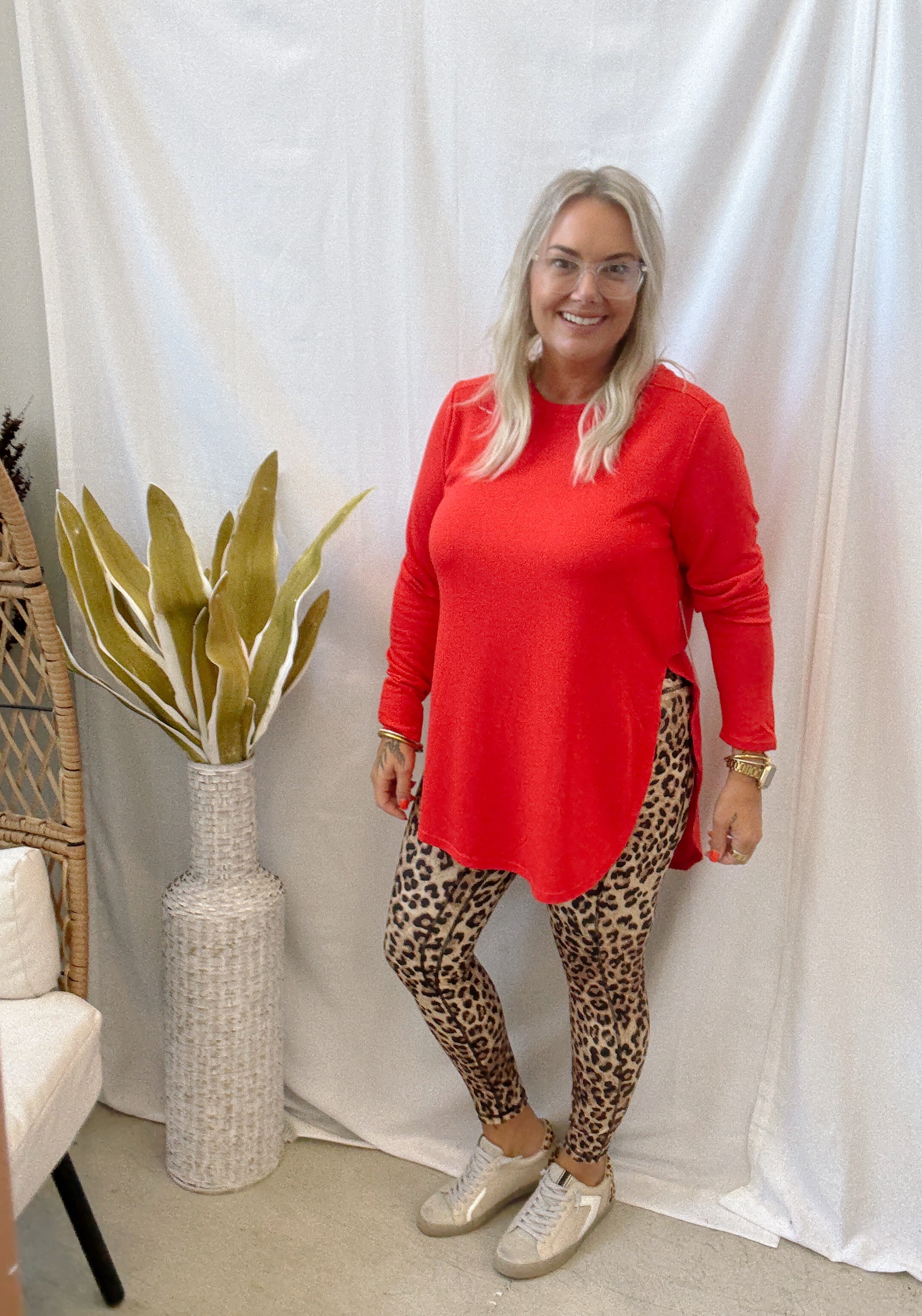 Mono B Long Sleeve Top-Red-Final Sale-Long Sleeve Tops-mono b-The Silo Boutique, Women's Fashion Boutique Located in Warren and Grand Forks North Dakota