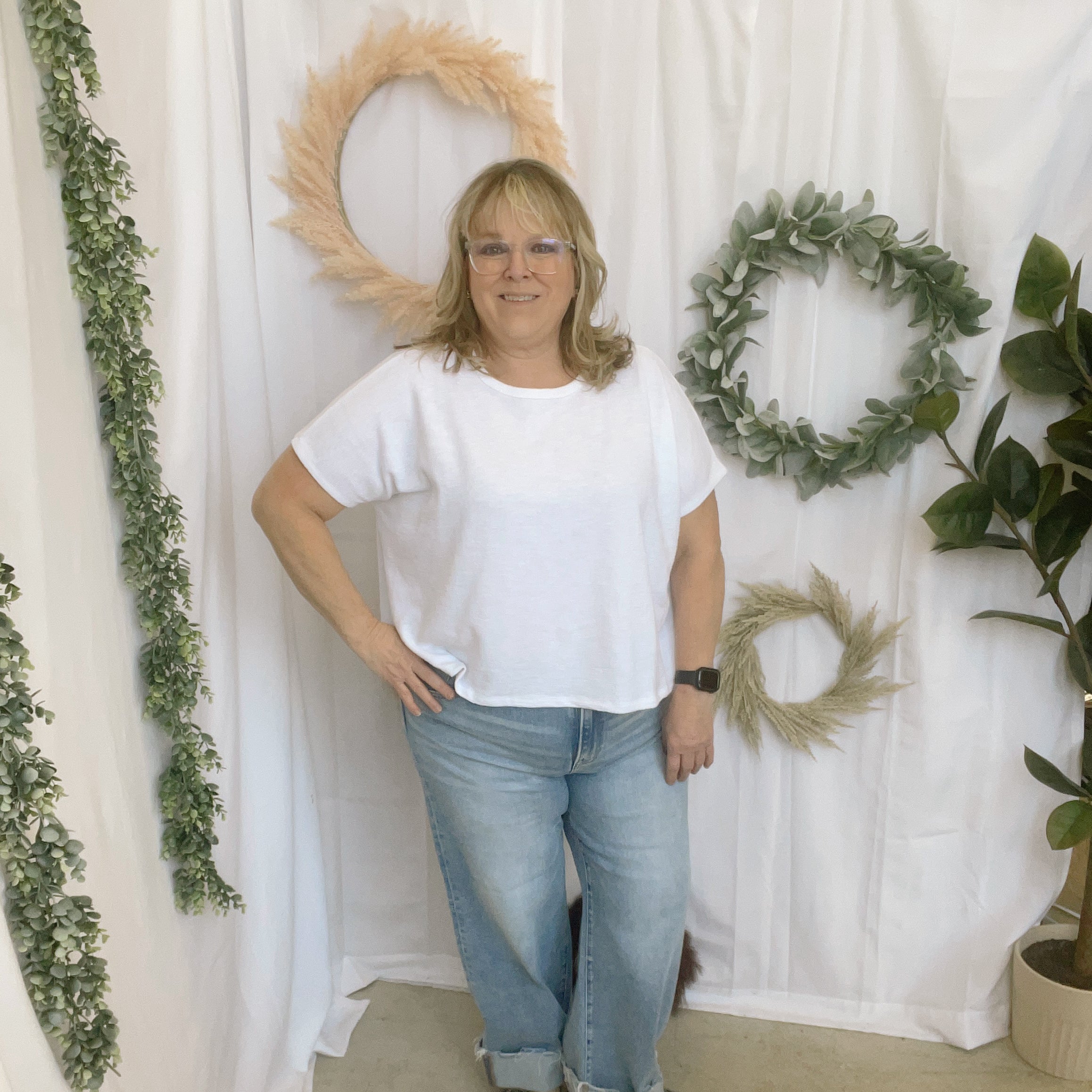 Julie Slub Oversized Tee-Short Sleeve Tops-Zenana-The Silo Boutique, Women's Fashion Boutique Located in Warren and Grand Forks North Dakota