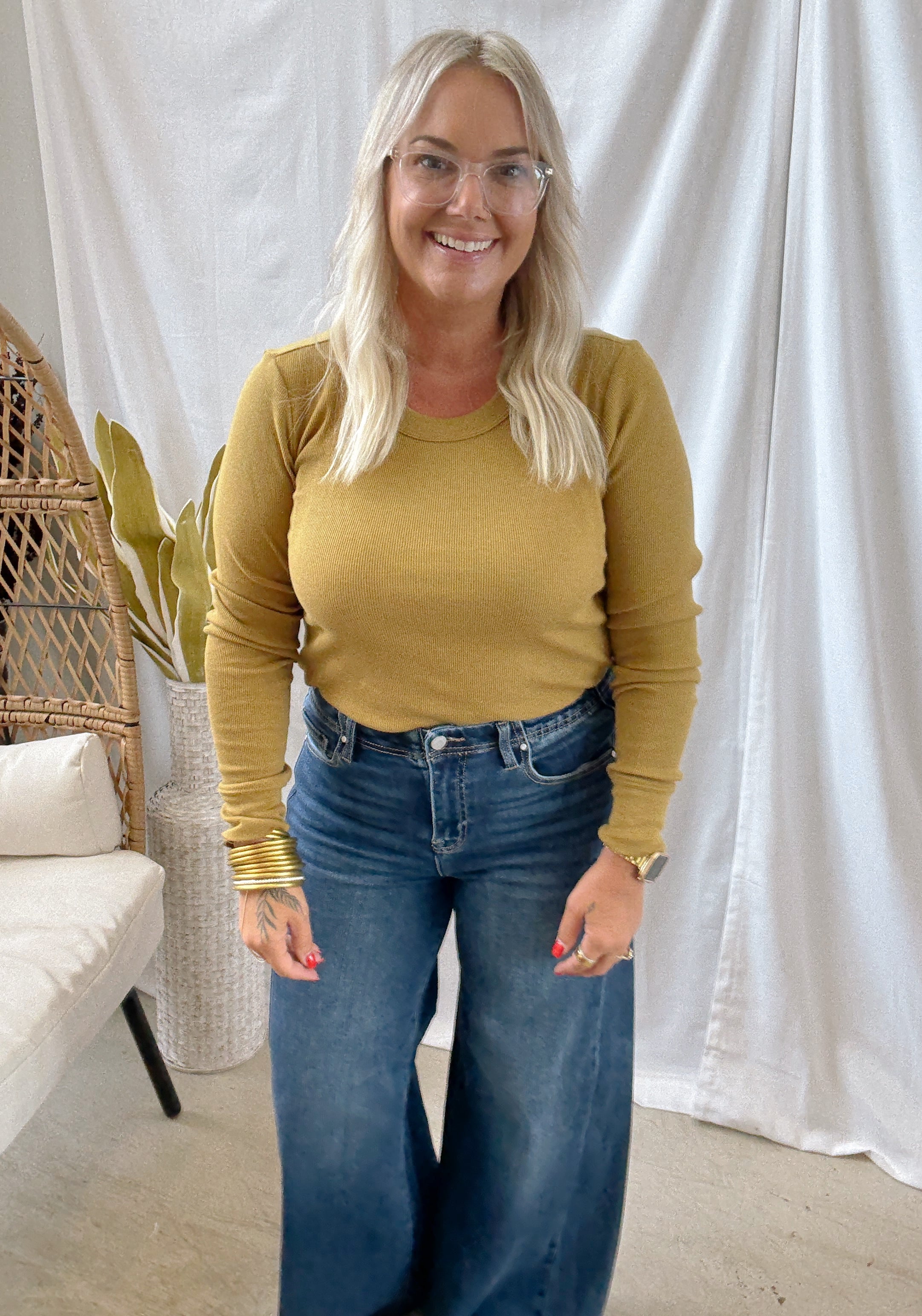 Be Cool Ribbed Long Sleeve Top-Long Sleeve Tops-be cool-The Silo Boutique, Women's Fashion Boutique Located in Warren and Grand Forks North Dakota