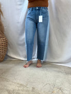 Flying Monkey Blue Memoir Barrel Jeans-Jeans-flying monkey-The Silo Boutique, Women's Fashion Boutique Located in Warren and Grand Forks North Dakota