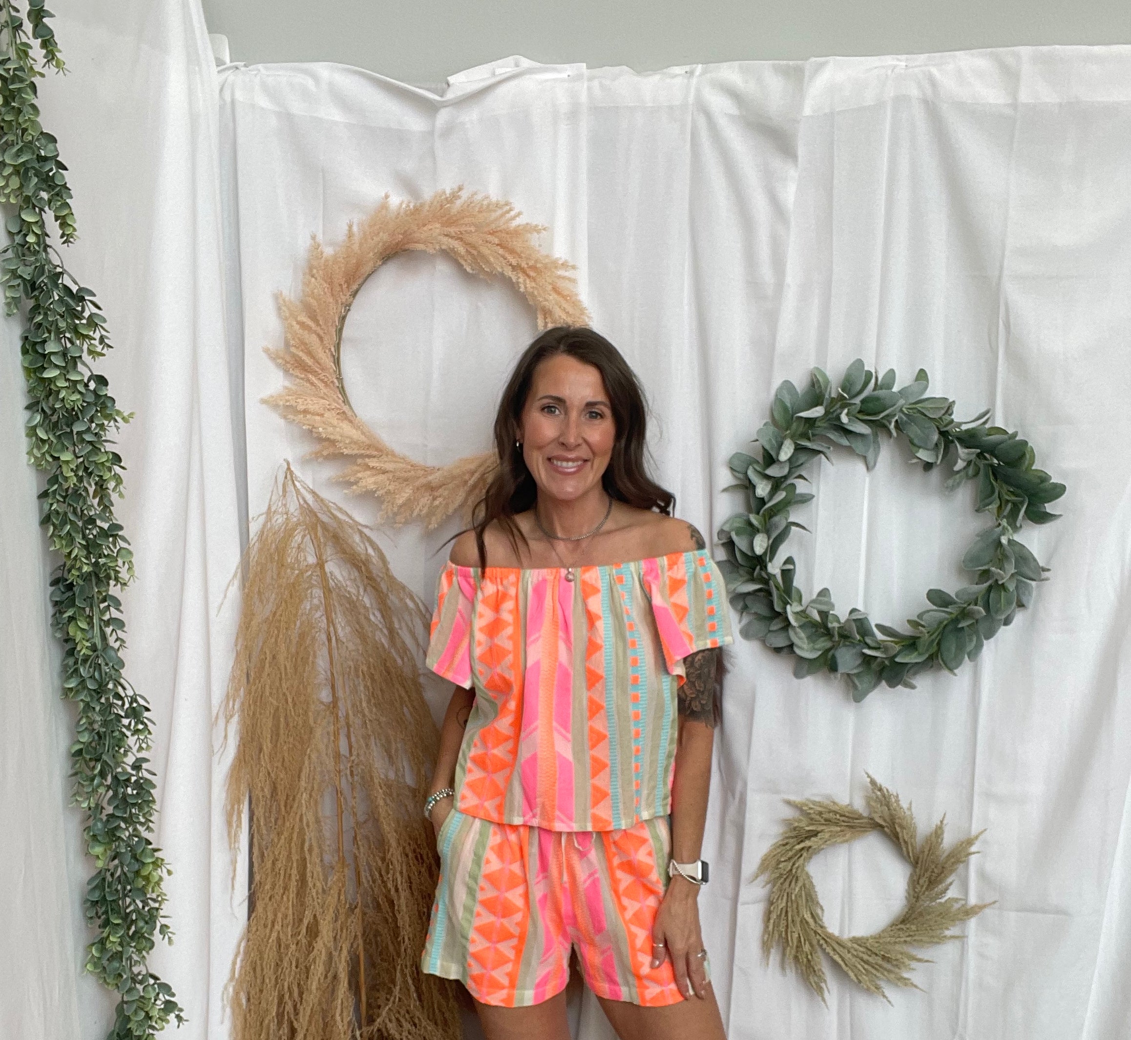 Elan Neon Aztec Shorts-Final Sale-Shorts-elan-The Silo Boutique, Women's Fashion Boutique Located in Warren and Grand Forks North Dakota