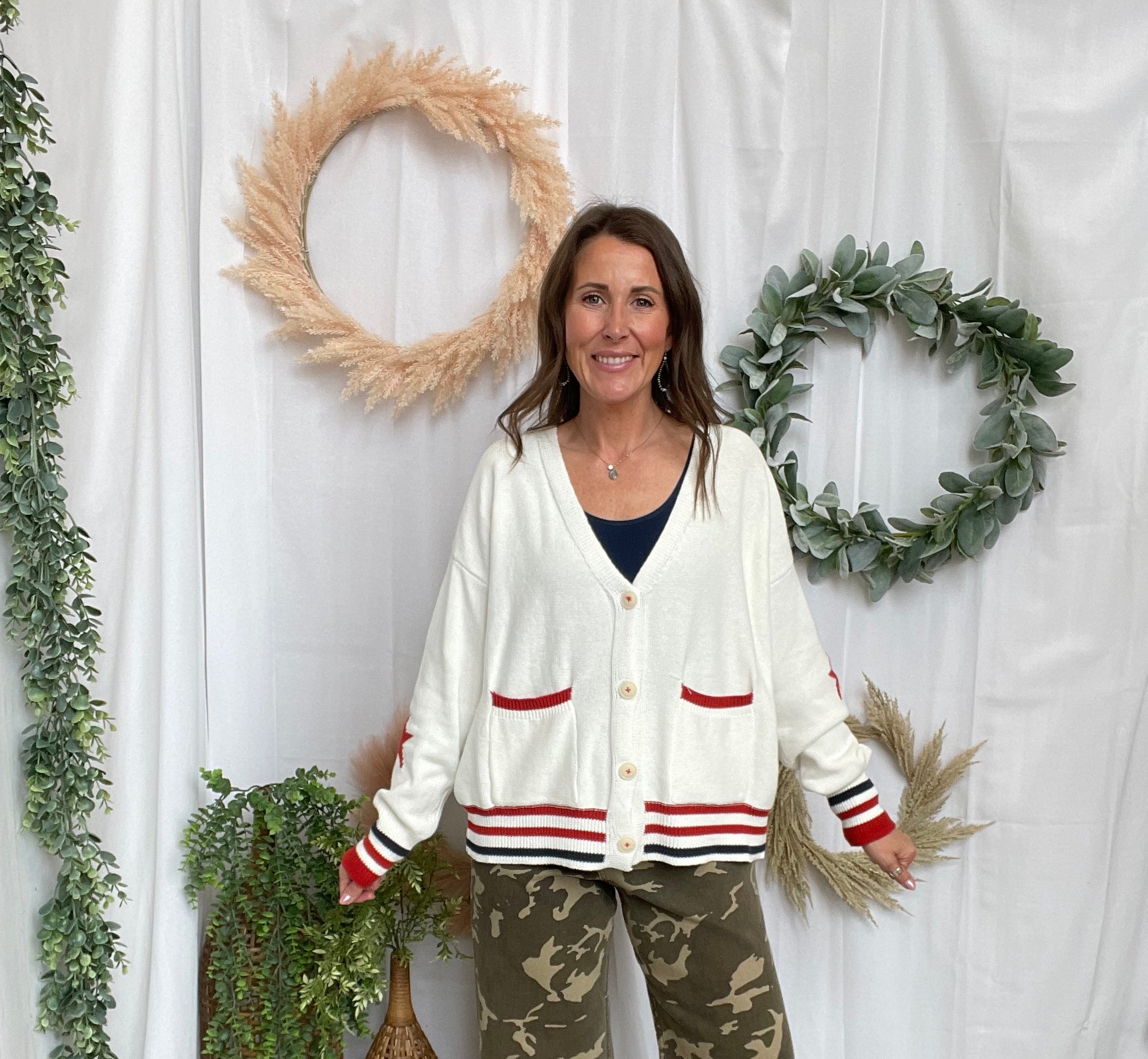 The Patriotic Cardigan-Cardigans-eesome-The Silo Boutique, Women's Fashion Boutique Located in Warren and Grand Forks North Dakota
