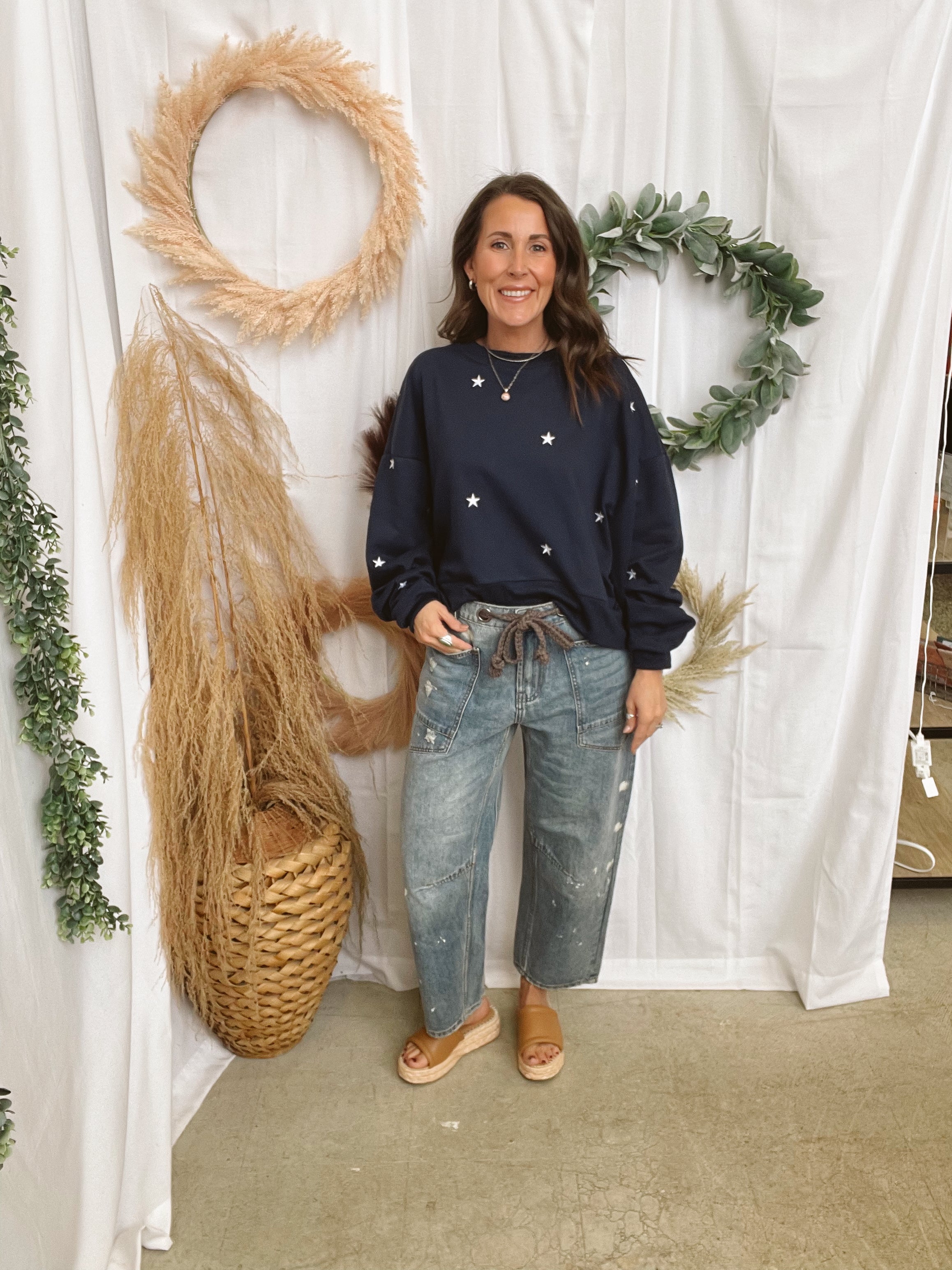 Oli and Hali Splatter Barrel Jeans-Jeans-oli-The Silo Boutique, Women's Fashion Boutique Located in Warren and Grand Forks North Dakota