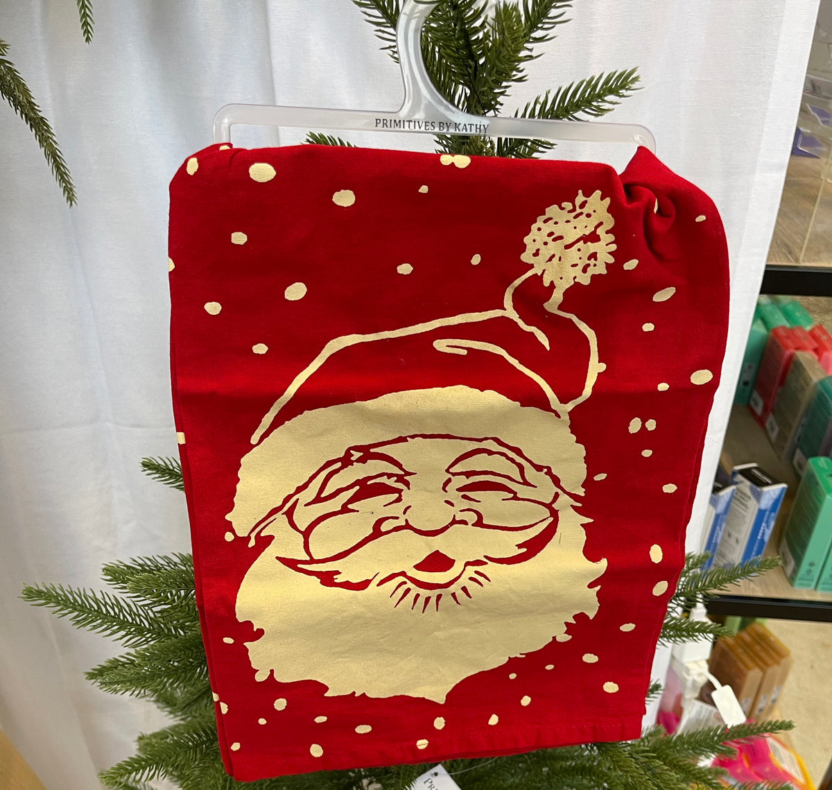 Santa Vintage Santa Kitchen Towel-Tea Towels-primitives-The Silo Boutique, Women's Fashion Boutique Located in Warren and Grand Forks North Dakota