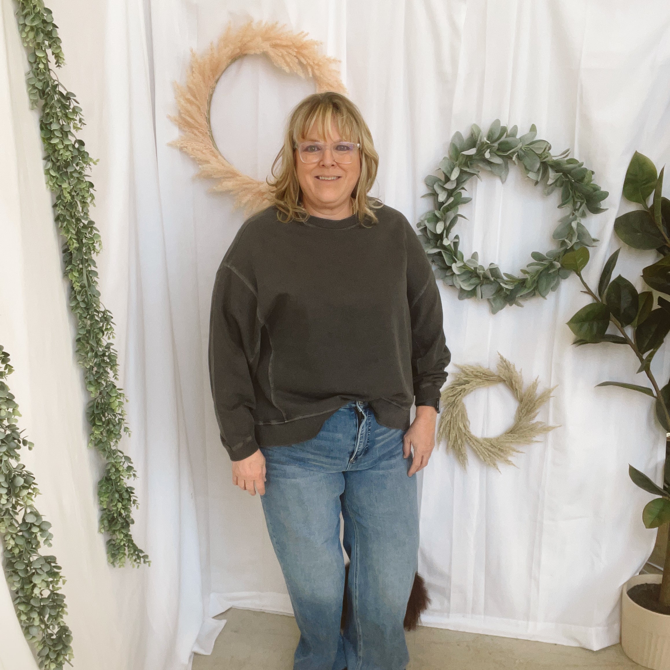 Jess Terry Pullover Sweatshirt-Black-The Silo Boutique-The Silo Boutique, Women's Fashion Boutique Located in Warren and Grand Forks North Dakota