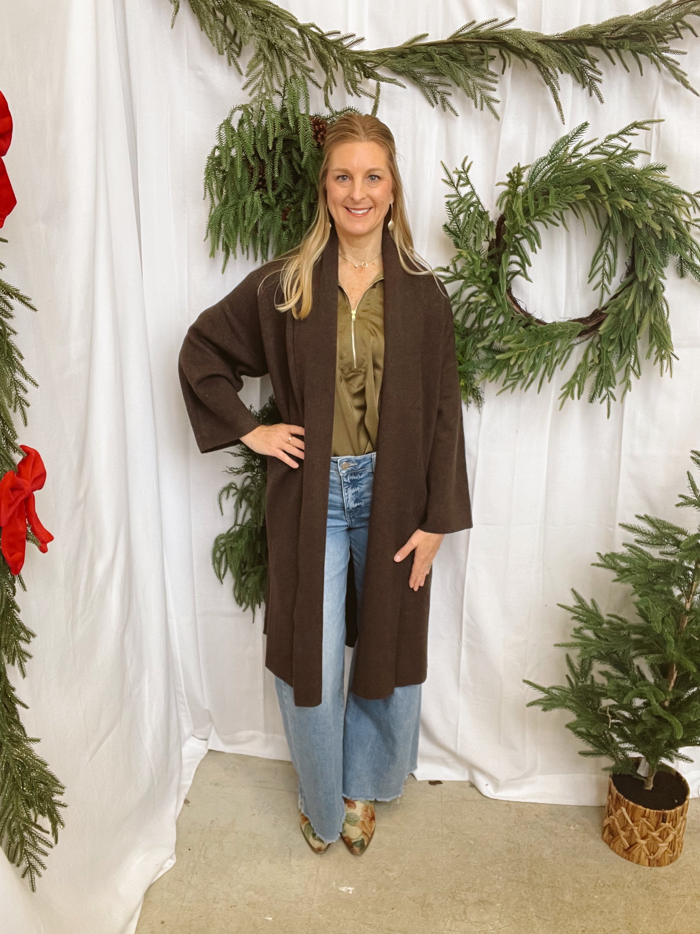 Ivy Cozy Cardigan-Espresso-Cardigans-bluivy-The Silo Boutique, Women's Fashion Boutique Located in Warren and Grand Forks North Dakota