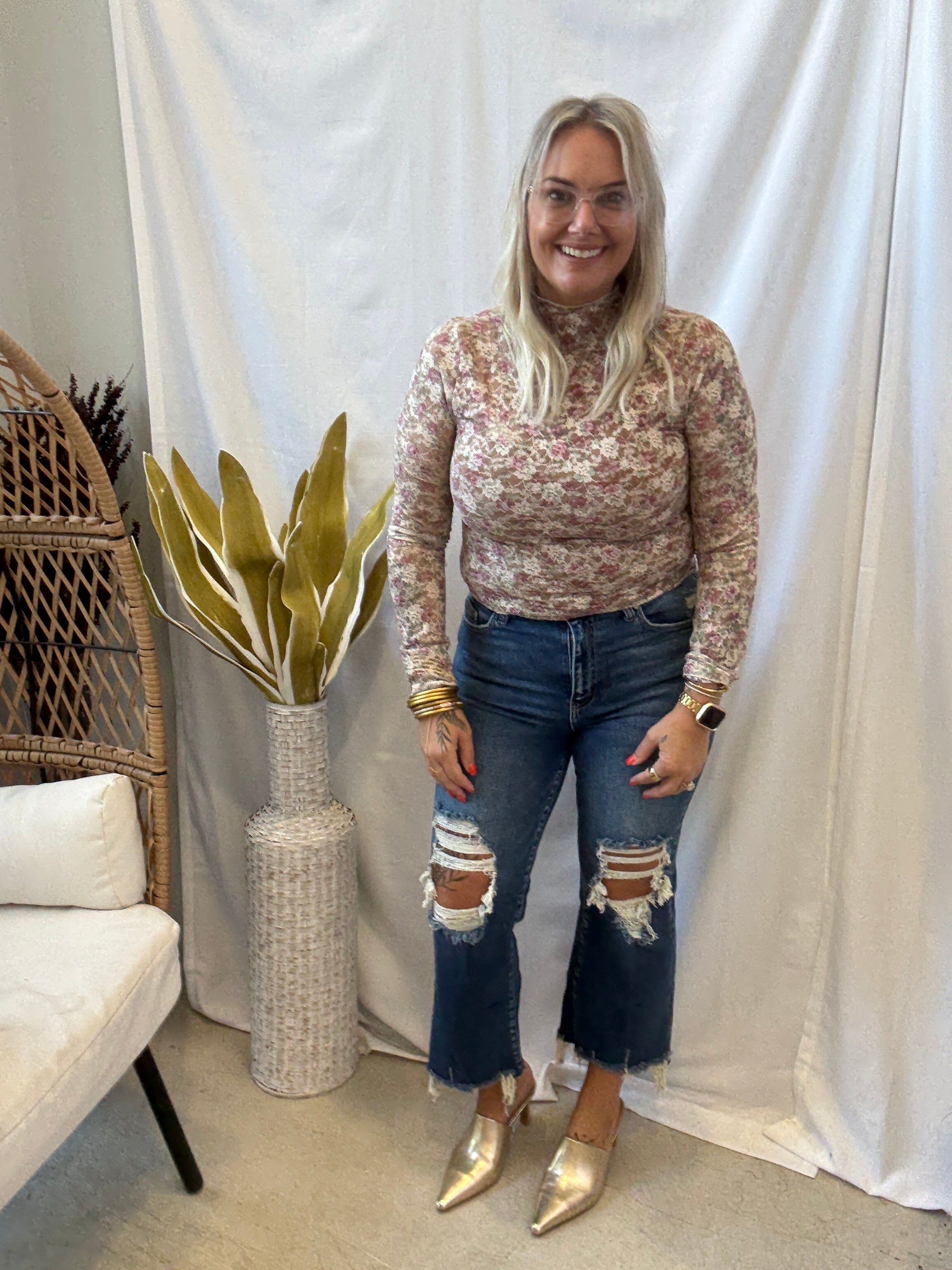Jane Ivory Floral Lace Top-Long Sleeve Tops-very j-The Silo Boutique, Women's Fashion Boutique Located in Warren and Grand Forks North Dakota